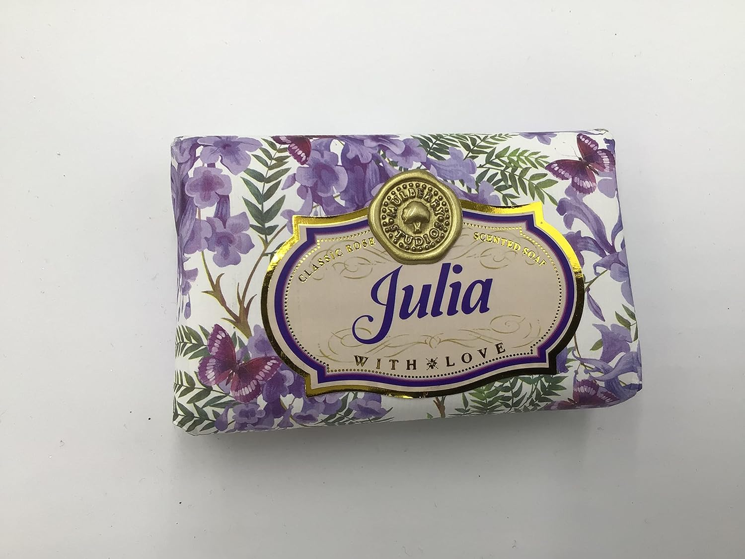 Julia - Gift Soap Bar for Her Birthday Rose Scent Mum Grandmother Cleanser Lather Present Girl