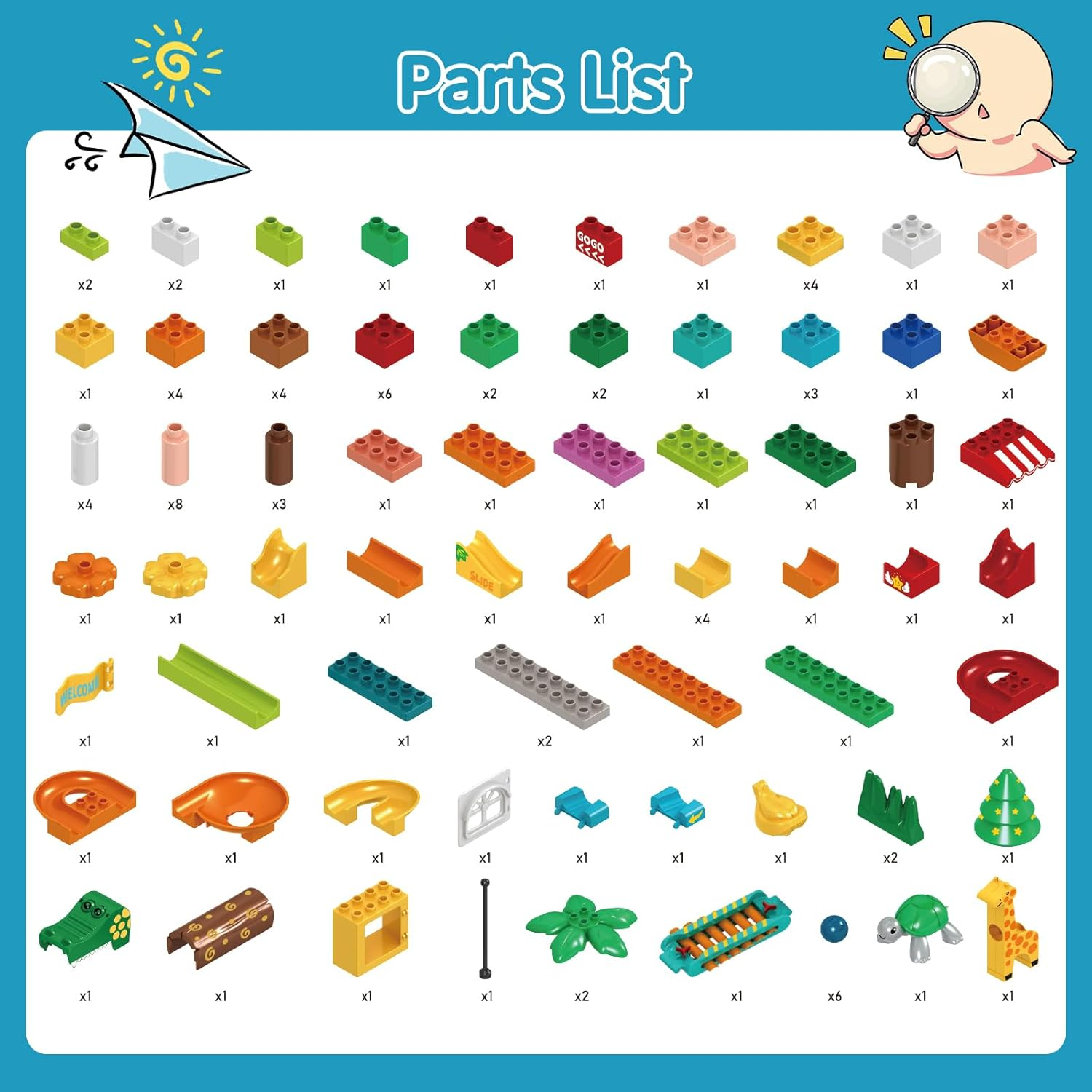 REMOKING Large Marble Run Building Blocks,109Pcs Puzzle Race Track Compatible with All Major Brands,Construction Building Big Blocks Toys,Stem Learning Toy,Gift for Kids Boys Girls Age 3 4 5 6 7+ image number 6