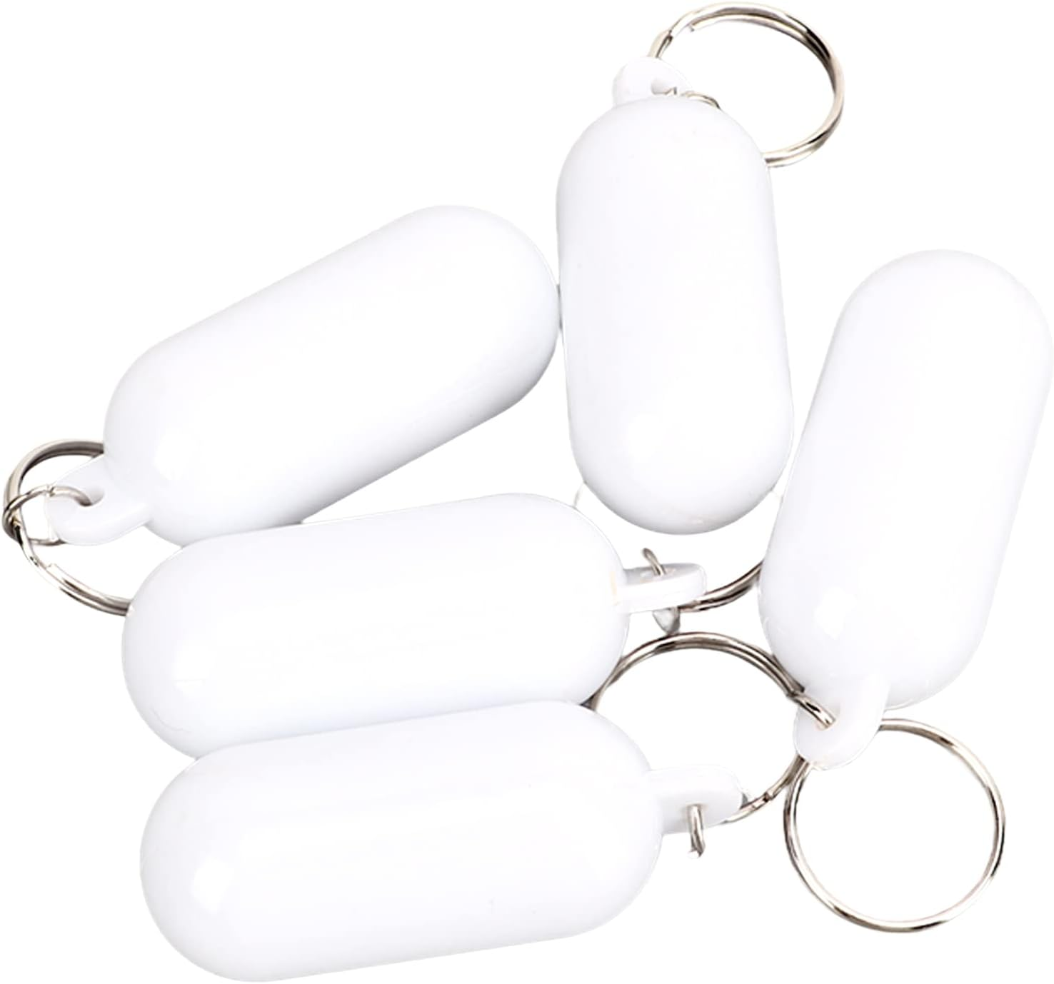 Floating Boat Keychain Key Float, 5Pcs Plastic Shape Waterproof Key Chain, Float Key Ring for Boating, Fishing, Sailing and Outdoor Sports, Water Sports and Boating Parts (White) image number 3