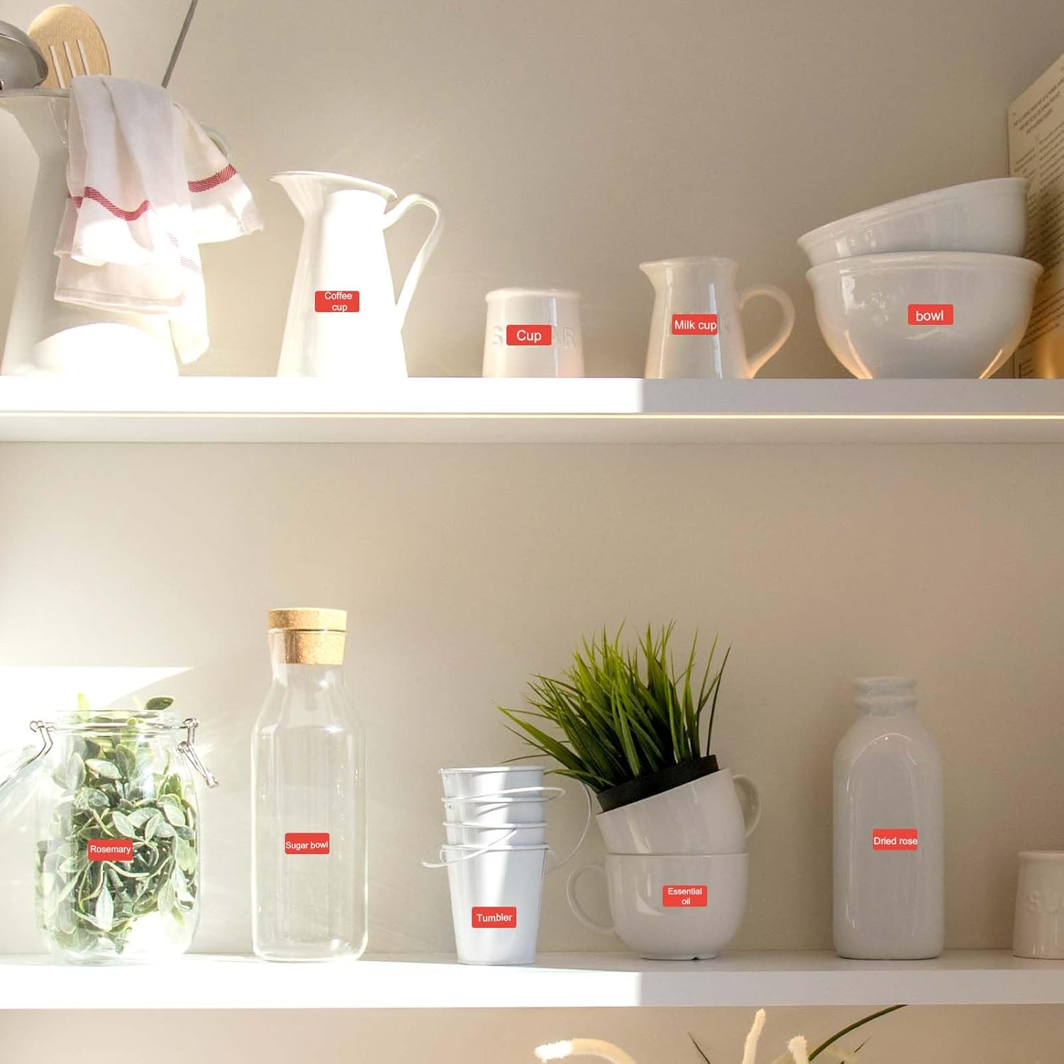 3 Rolls Label Maker Tape for Phomemo D30, Label Printer Paper Stickers Waterproof Thermal Self-Adhesive Label Thermal Paper for Label Maker Machine for Home Office School (Red, 12Mm X 22Mm) - Orange image number 3