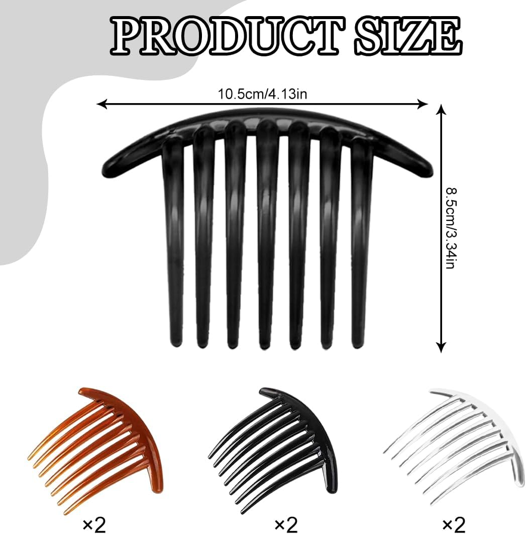 MIRKUZI Hair Combs Pack of 6 Hair Clip Teeth Hair Comb Hair Accessories Hair Clip Comb Women Girls Gift Hair Clip Comb Women Side Comb Hair Accessories image number 1