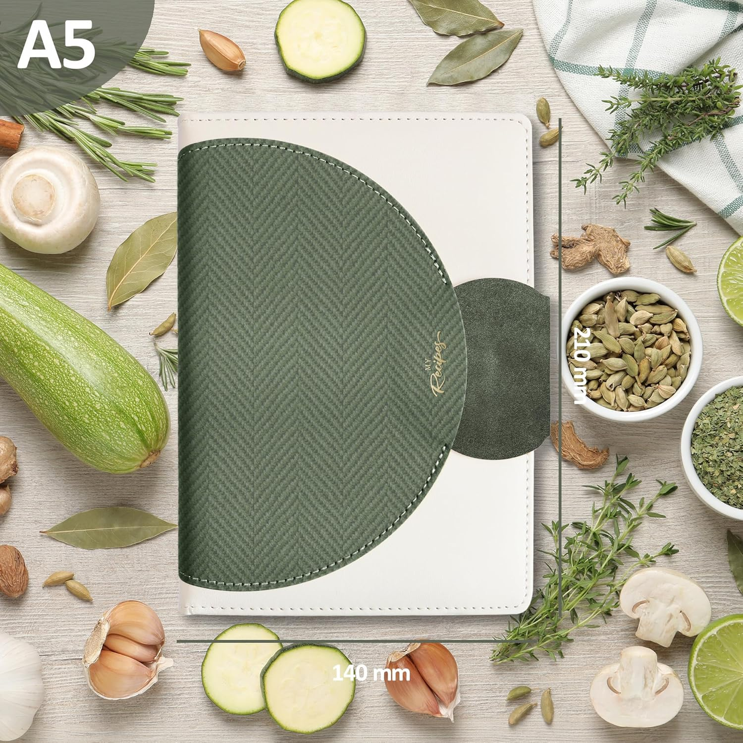 Blank Recipe Book for Own Recipes - Personalised Recipe Notebook for 100 Recipes - A5 Recipe Journal to Write Your Own Recipe Book - 224 Pages Empty Cookbook for Family & Cooking Lover image number 5