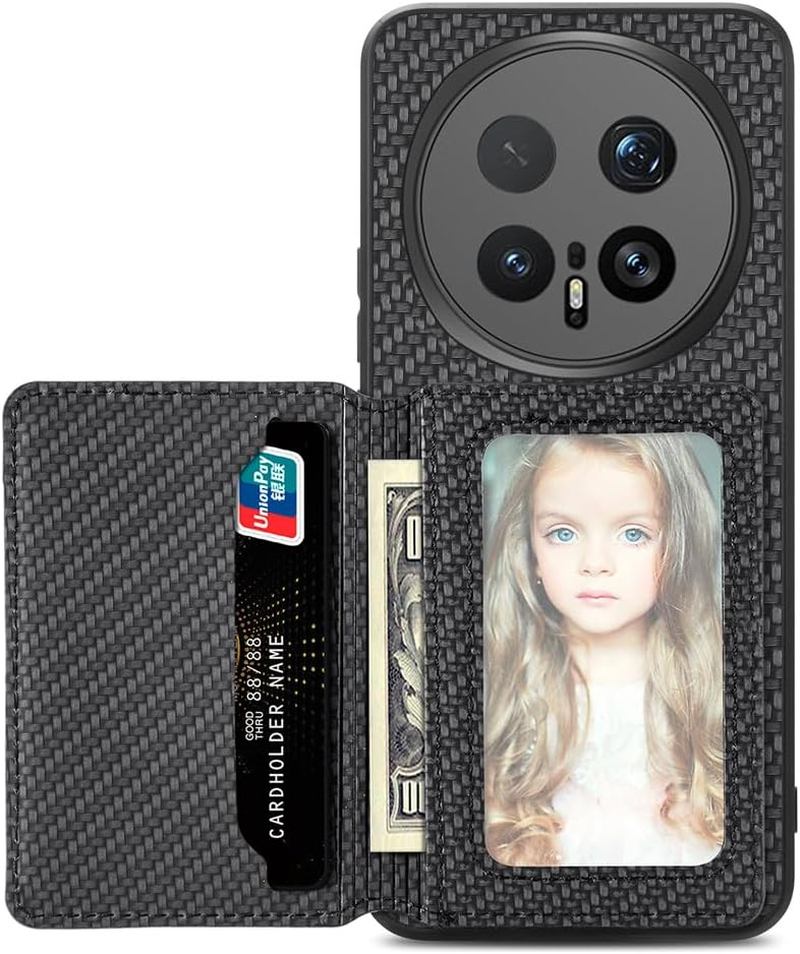 MOJIA Case for Honor Magic8 Pro/Magic 8 Pro, Ultra Thin TPU Non-Slip Shockproof Mobile Phone Case, Protective Cover with Card Pocket and RFID Shielding, Black