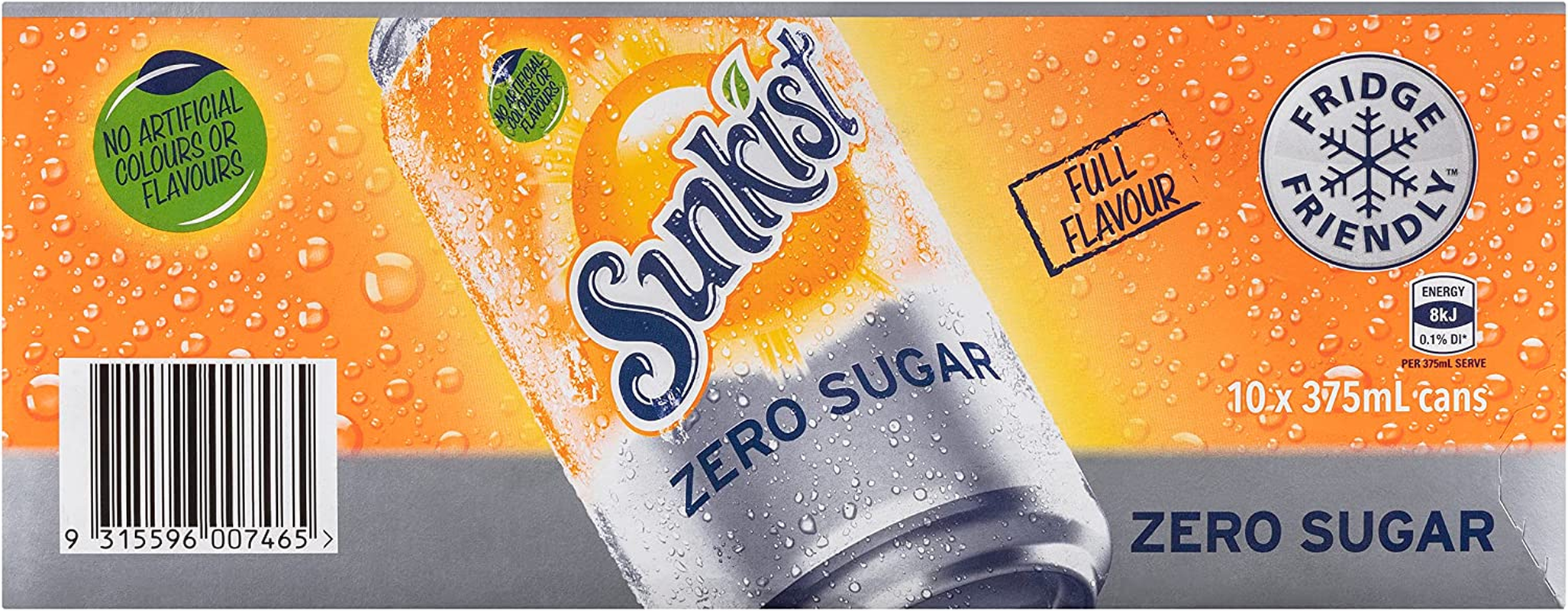 Sunkist Zero Sugar Soft Drink Can 375 Ml (Pack of 10) image number 5