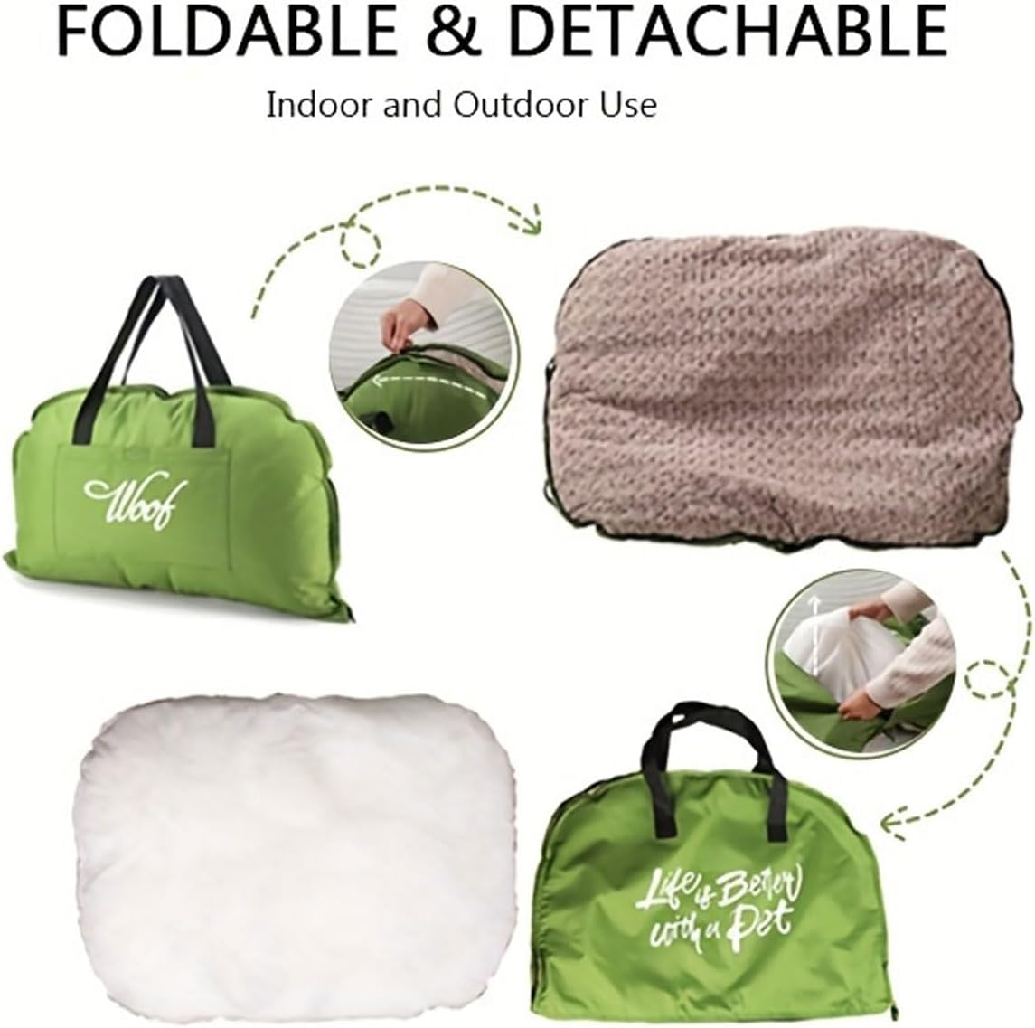 AIMALL Portable Waterproof Dog Mat &ndash; Foldable Pet Bed with Zipper, Outdoor Travel Cushion for Cats & Dogs, Teflon Fabric, Easy to Carry & Clean - Blue image number 7