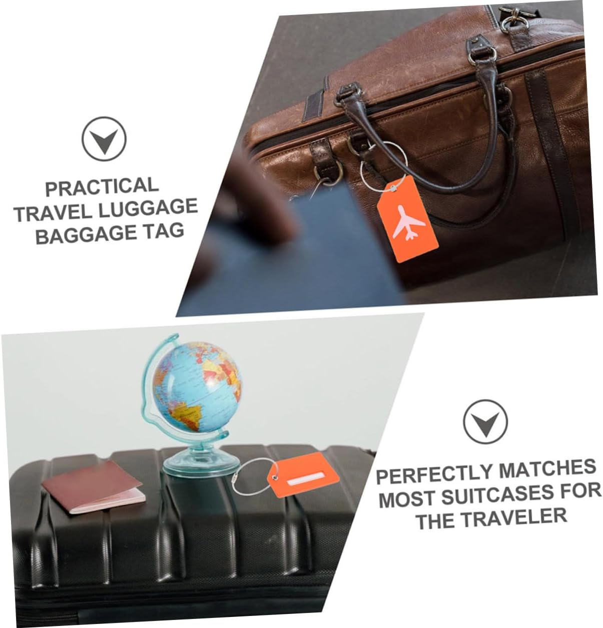 WRITWAA 2Pcs Rubber Luggage Tags Boarding Pass Style Checked Identifiers for Suitcases Lightweight Skid-Resistant Travel Hanging Labels Easy Spotting for Bags and Gear Random Color image number 1