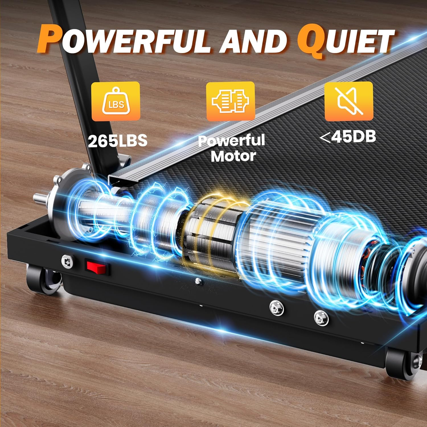 Walking Pad with Handle, under Desk Treadmill, Portable Treadmills for Home with Remote Control & Led Display, Non-Slip, Compact Portable, Low Noise for Home/Office Fitness Exercise