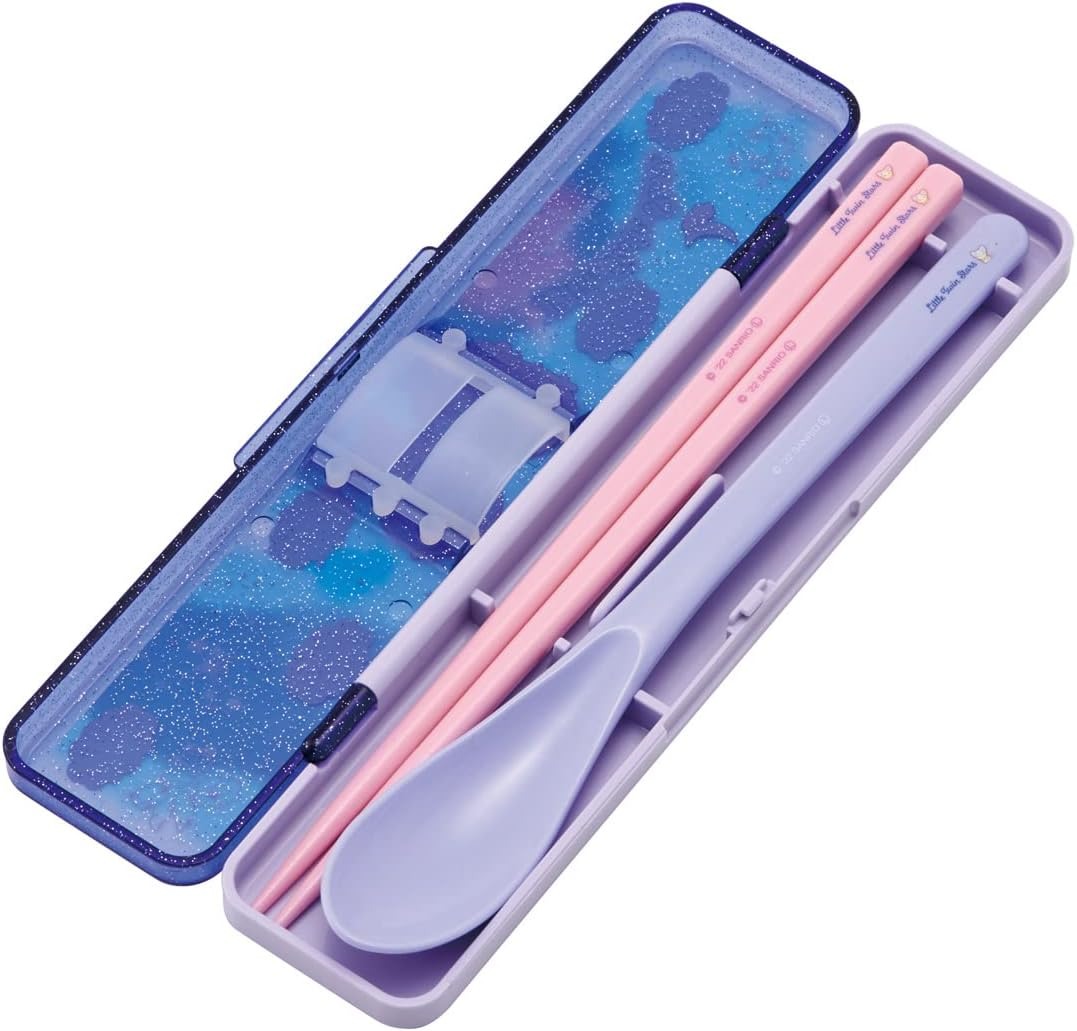 Skater CCS3SAAG-A Little Twin Stars Night Sky and Nemrin Sanrio Antibacterial Chopsticks Set, 7.1 Inches (18 Cm), for Adults, Made in Japan image number 2