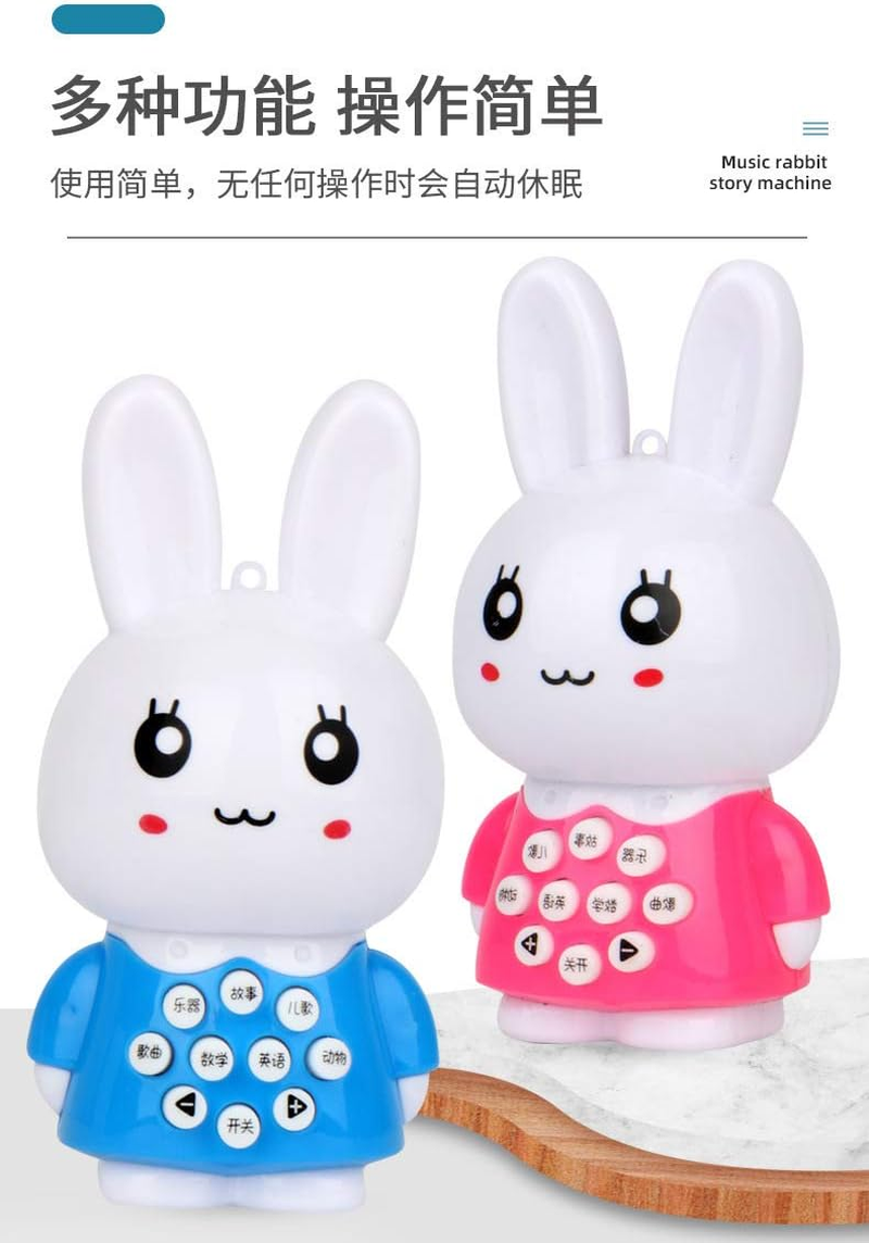 &ldquo;N/A&rdquo;Cartoon Mini Rabbit Story Machine Music Lighting Early Teaching Machine Cubsstorymachine-Pink image number 3