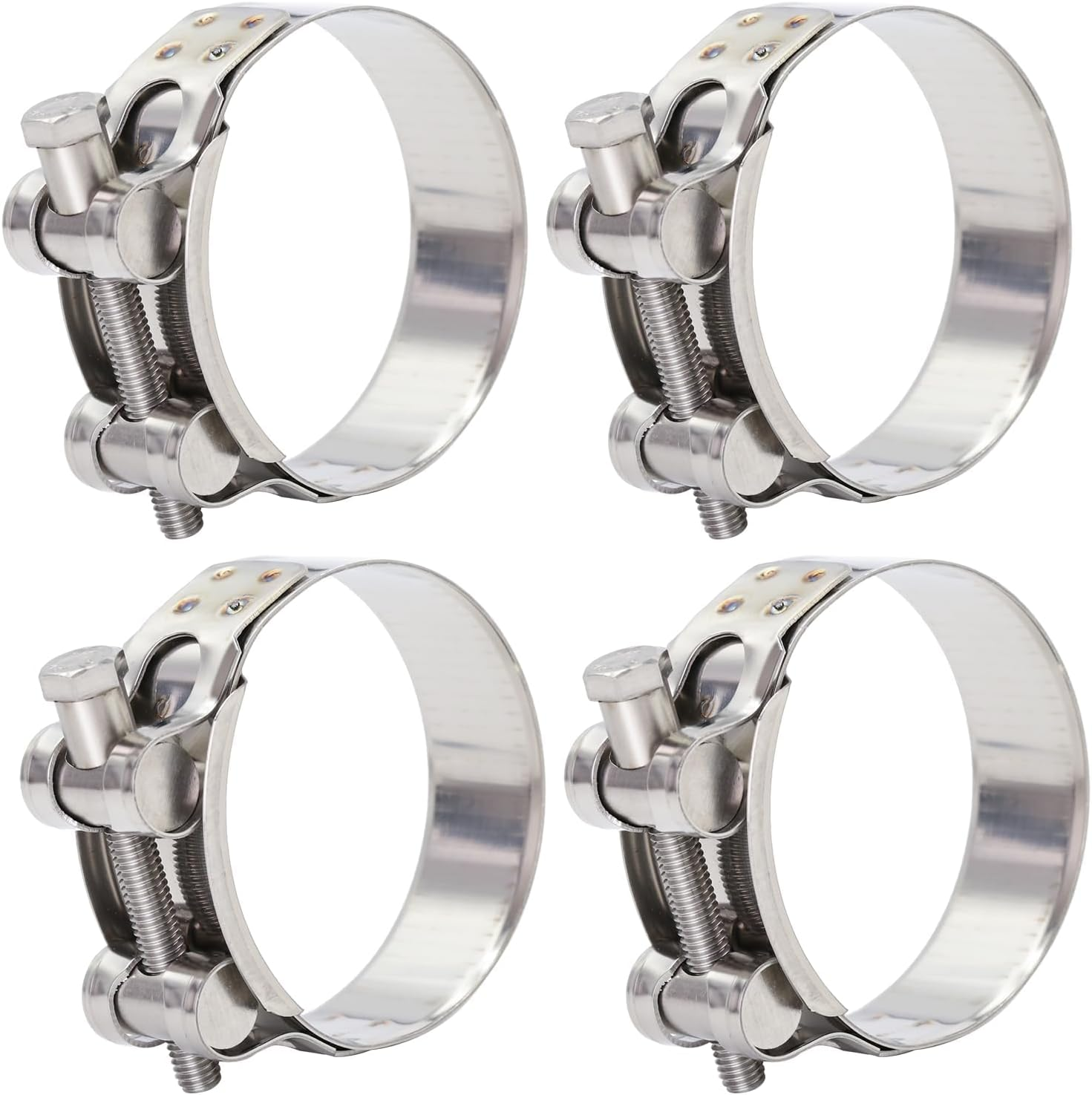 T-Bolt Hose Clamps 4 Pcs, 304 Stainless Steel Heavy Duty Clips, 36-39Mm Exhaust Pipe Clamping for Automotive & Plumbing (36-39Mm 4Pcs) image number 4