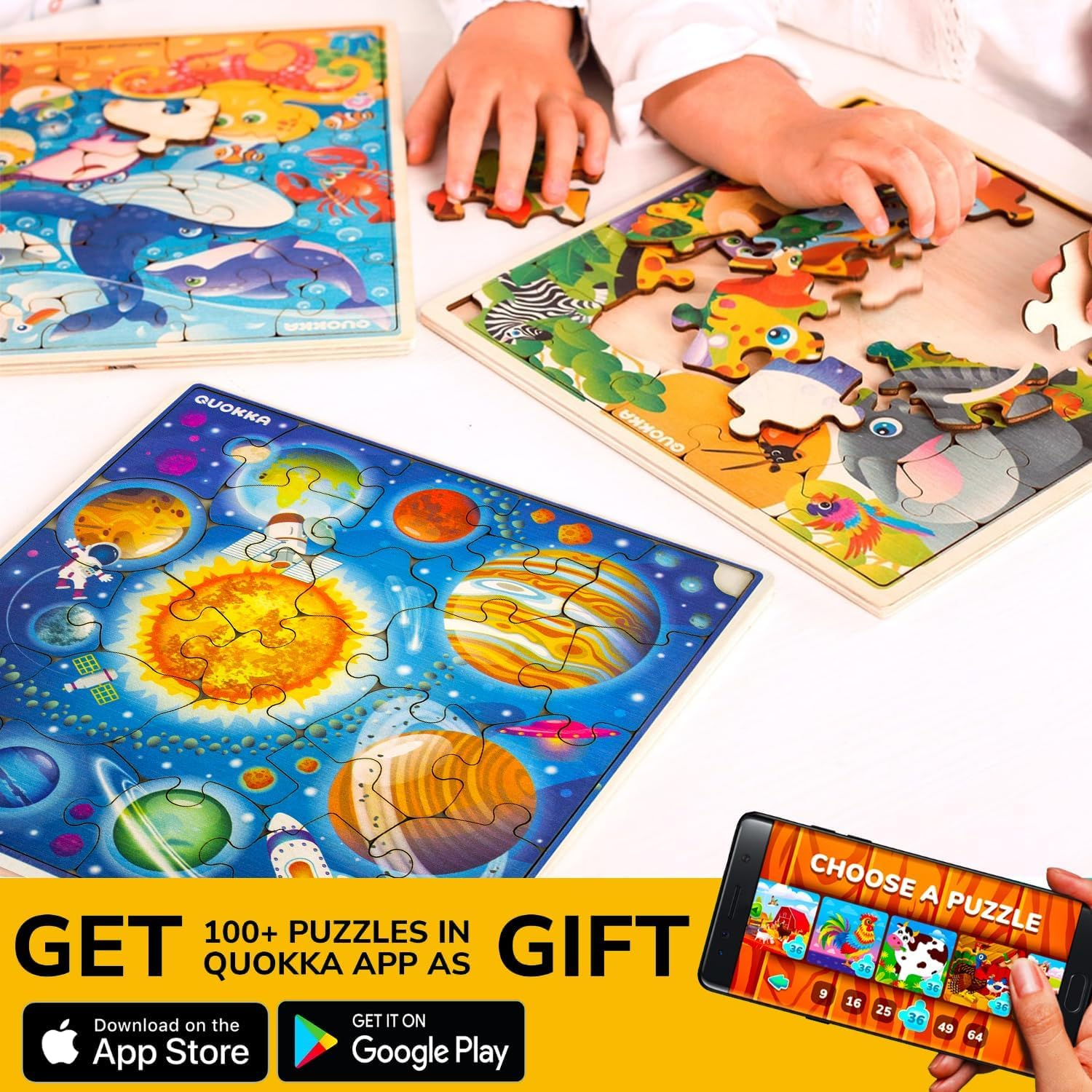 QUOKKA Wooden Africa Puzzles for Kids Ages 3-5 &ndash; 28 Pieces Toddlers Kids Puzzles Ages 4-8 Year Olds &ndash; Wood Africa Toys for Children 6-8 Yo - Farm image number 5