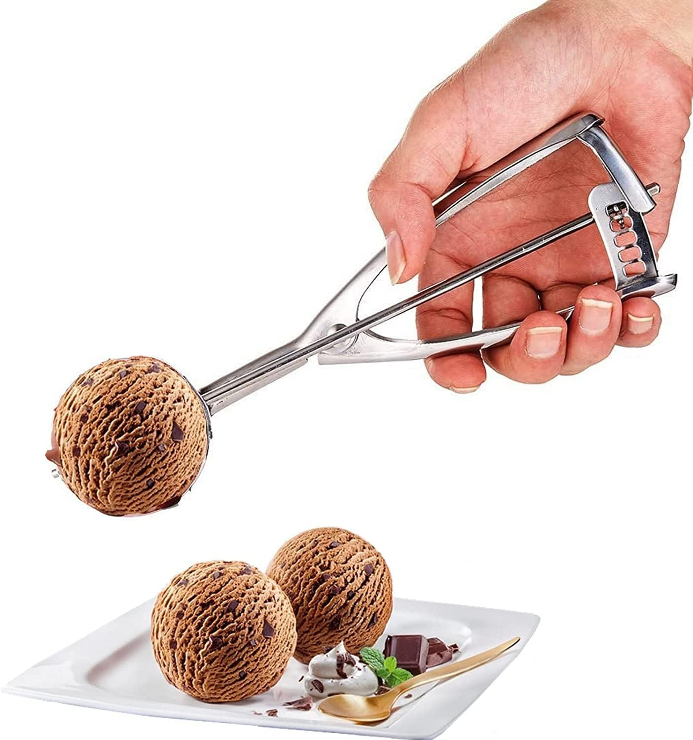 Cookie Scoop, Ice Cream Scoop, Cookie Scoops for Baking Set of 3 with Cookie Dough Scoop, 3Pcs Cookie Scooper for Baking, Stainless Steel Cookie Scoop Set, Ice Cream Scooper with Trigger Release