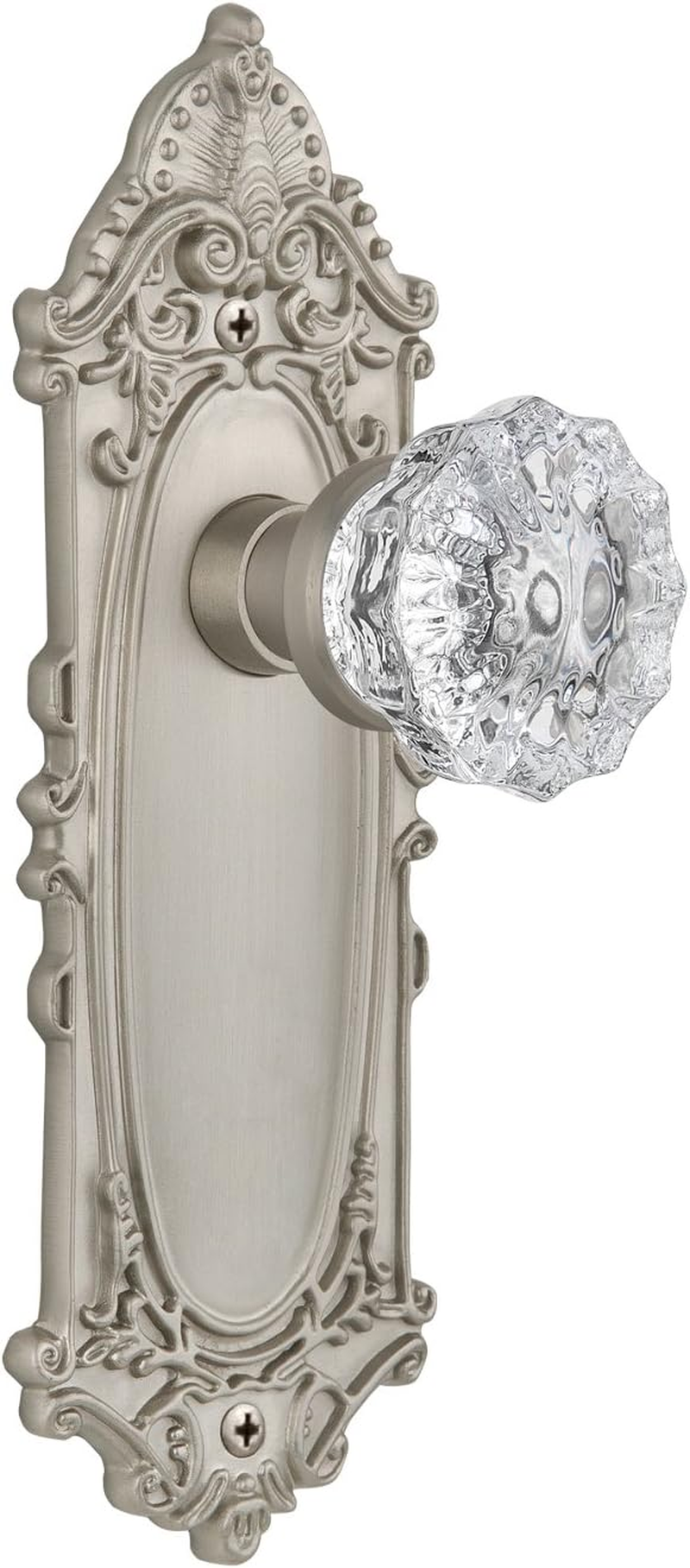 Nostalgic Warehouse 704115, Passage-2.375", Oil-Rubbed Bronze Victorian Plate with Crystal Glass Knob