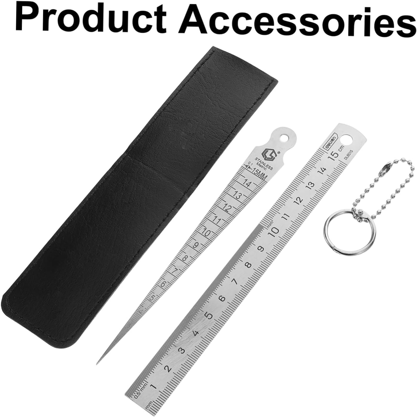 Luxshiny Stainless Steel Gap Measurement Tool Tapered Feeler Gauge for Automotive Use Precision Measuring of 1-15Mm Gaps for Bolt and Wire Thickness Portable 1-Pack image number 1