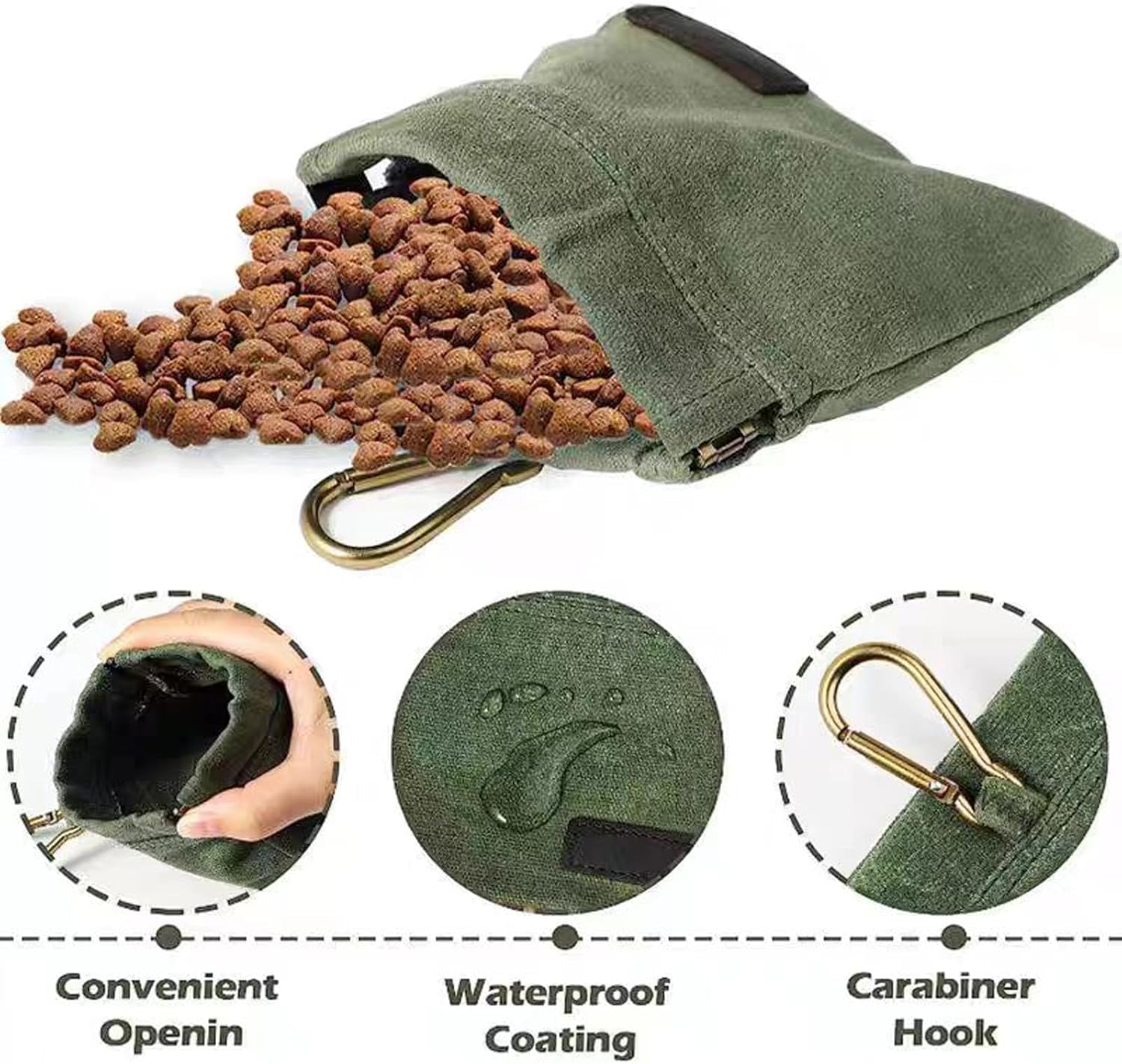 2Pcs Dog Treat Pouch, Portable Dog Training Pouch,Dog Walking Bag, Easy Access, Keep Snack Smell, Pet Training Travel or Outdoor Use (Black *1+ Gray *1) image number 2