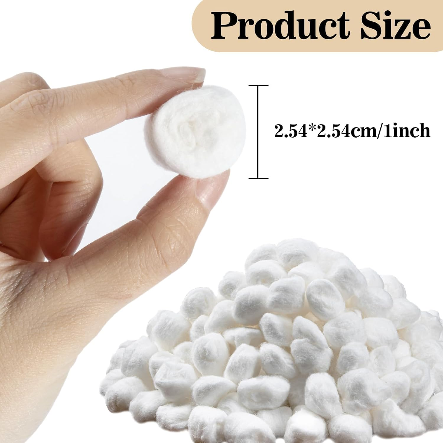 Sukh Cotton Balls - 300 Count Cotton Ball Absorbent Cotton Balls Bulk for Face Small White Cotton Balls for Nail Polish Remover Mini Medium Makeup Remover Real Facial Soft Cotton Balls for Ears image number 1