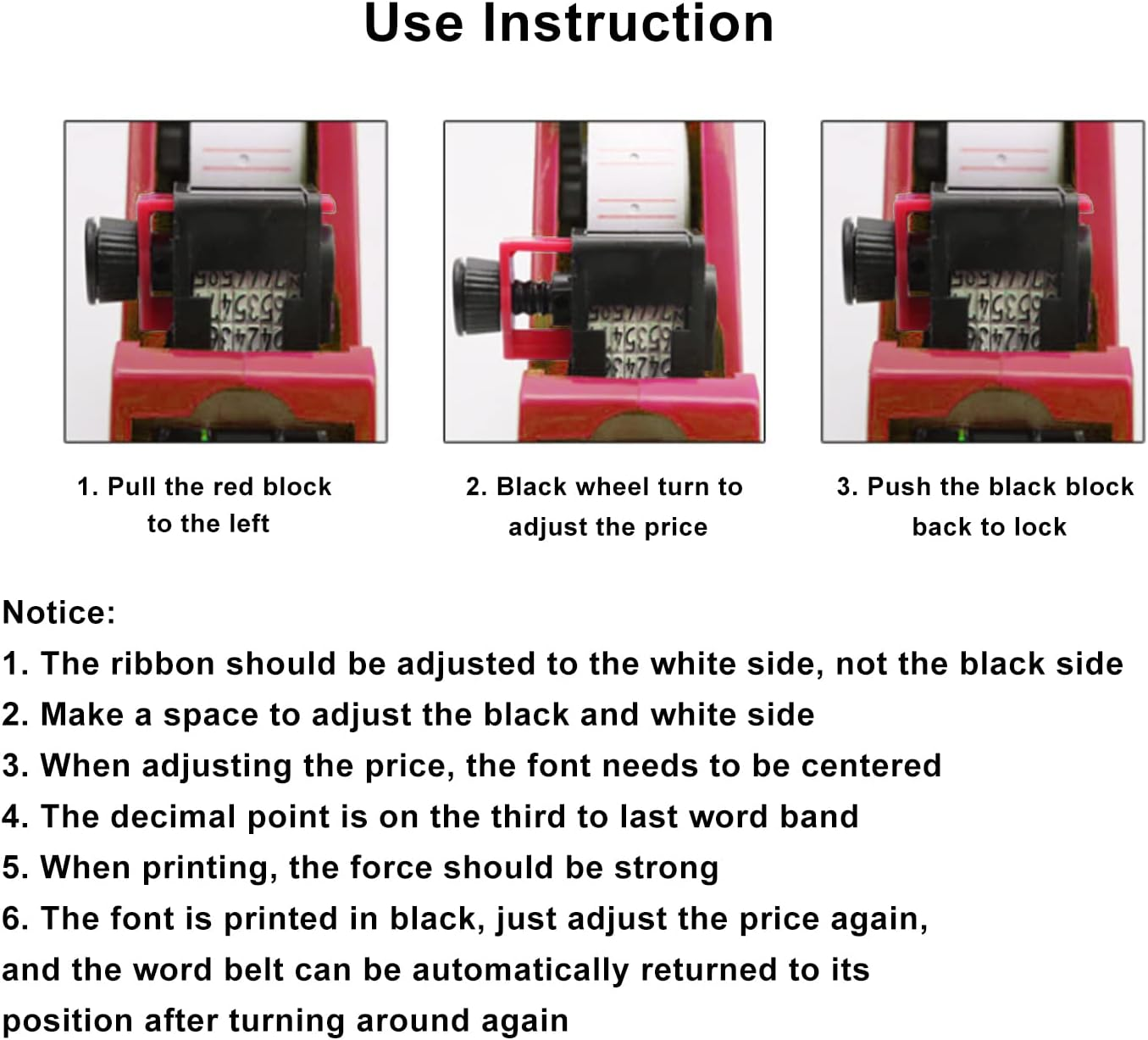 MX5500 8 Digits Price Tag Gun, Compact 1 Line Pricing Gun Numerical Tag Gun, Label Maker Pricing Label Gun Kit for Grocery Store, Store Marking, Warehouse, Retail & Office (Red) image number 6