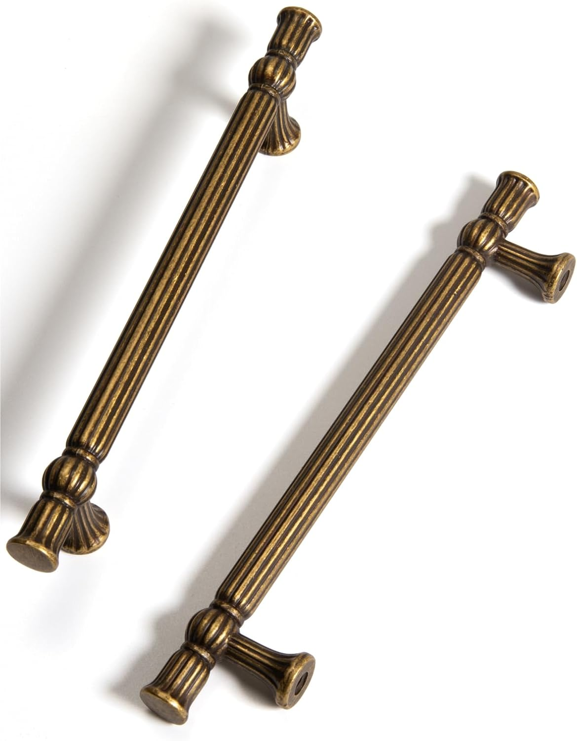 Antique Brass Cabinet Pulls - 3-3/4 Inch(96Mm) Hole Center Classic Vintage Drawer Handles Zinc Alloy,Kitchen Cupboard Bathroom Dresser Cabinet Hardware (2, Antique Brass, 3-3/4"(96Mm) Hole Centers)