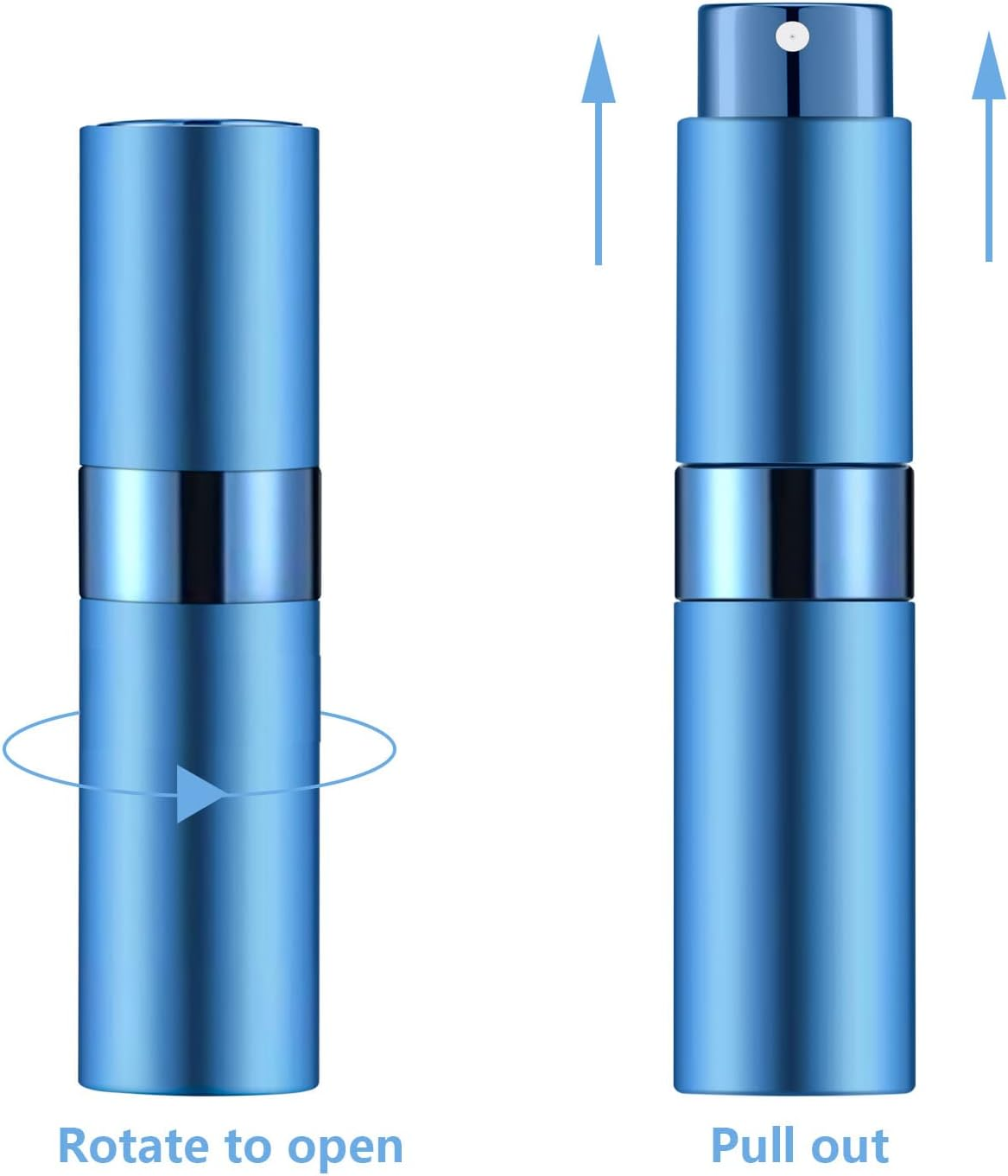 Lil Ray 8Ml Portable Mini Perfume Atomizer(4 Pcs)，Refillable Empty Small Spray Bottle for Travel, Twist Type Pocket Cologne Sprayer (Matte Black, Pink, Blue, Silver) image number 1