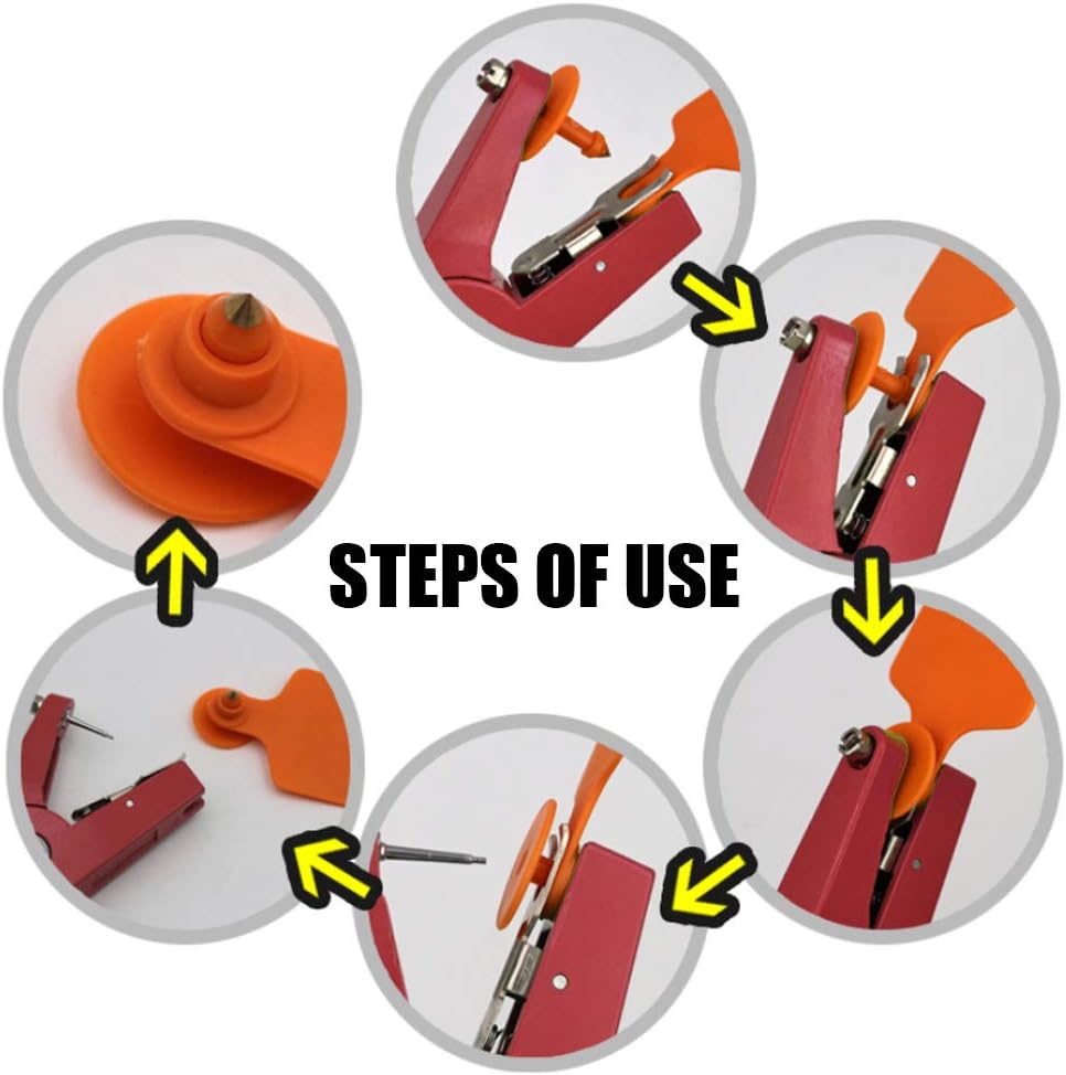 HEEPDD Livestock Ear Tag Plier, Animal Ear Tag Install Tool 90 Degrees Applicator Puncher Tagger for Livestock Pigs Sheep Goats Cattles Cows image number 2