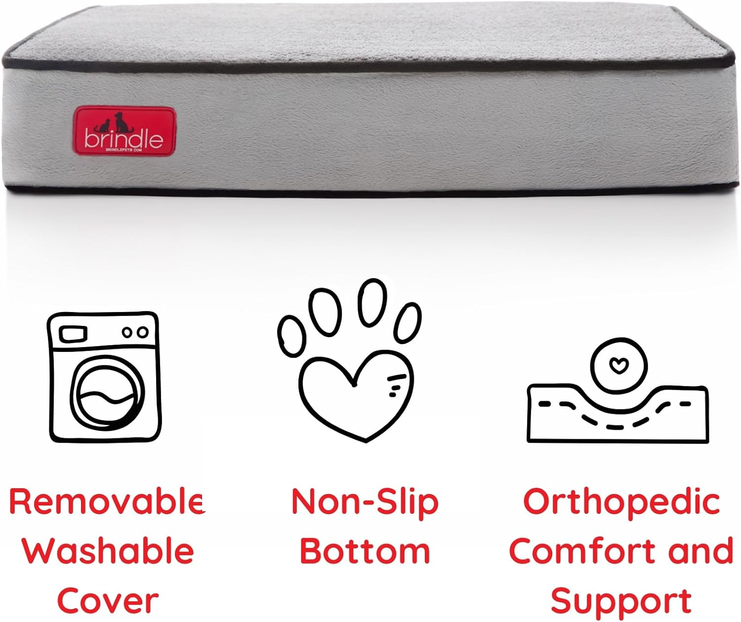 BRINDLE Waterproof Memory Foam Pet Bed - Removable and Washable Cover - 4 Inch Orthopedic Dog and Cat Bed - Fits Most Crates image number 1