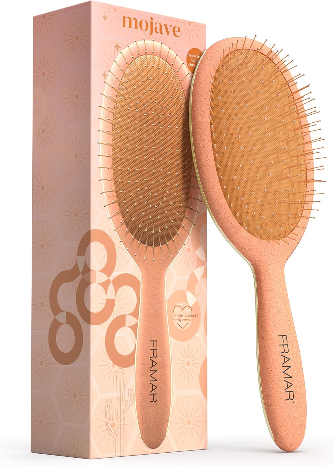 FRAMAR Curly Hair Detangler Brush - Cow Print Hairbrush for Wet, Thick Hair - Women'S Cute Cow Stuff Brush
