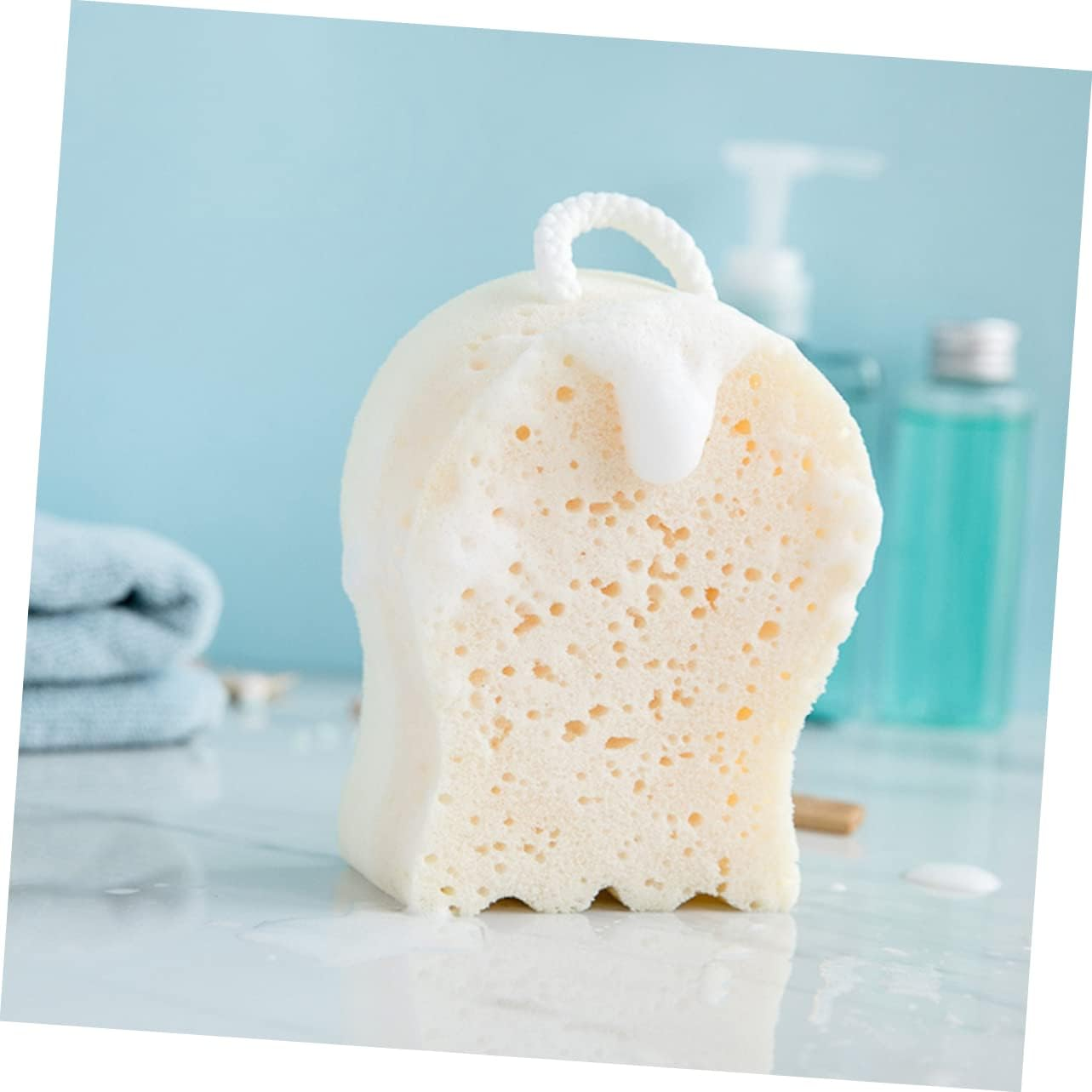 2Pcs Soft Exfoliating Shower Balls for Gentle Skin Cleaning Practical Rubbing Balls for Daily Body Scrubbing White Mesh Bath Sponge image number 4