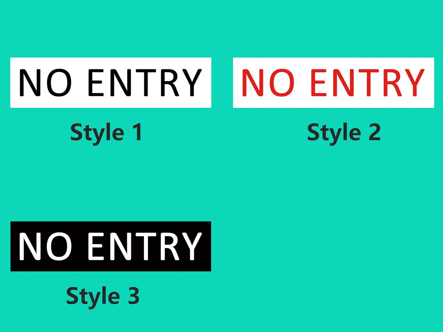 NO ENTRY Sign Self Adhesive Plaque Decal Home Sign (Style 3, 20X80Mm) image number 4