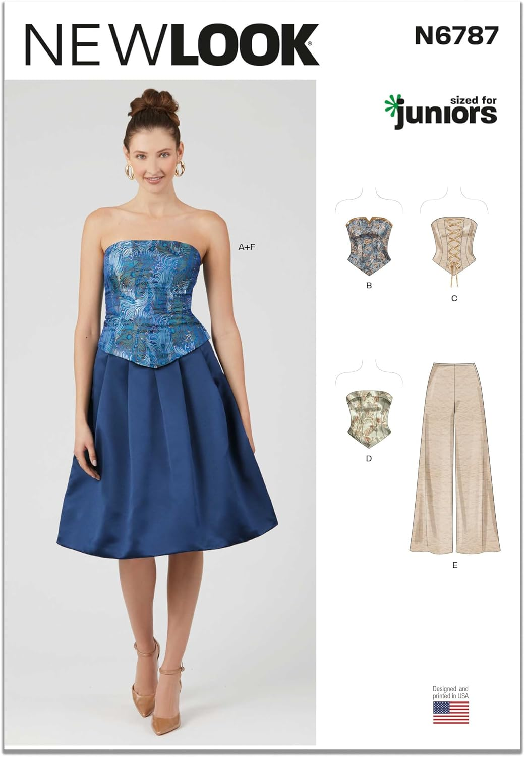 New Look Sewing Pattern UN6787A Juniors' Corsets, Trousers and Skirt a (3/4-13/14) image number 2