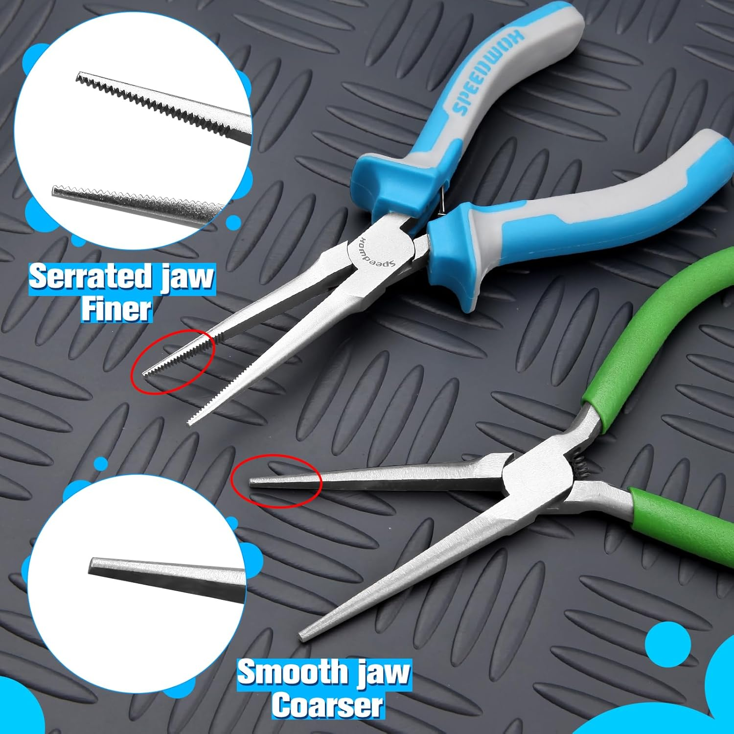 SPEEDWOX Fine Tips Needle Nose Pliers for Jewelry Making Long Nose Fishing Pliers with Serrated Jaw Thin Needle Nose Pliers Long Needle Nose Pliers for Wire Looping Bending Beading image number 1