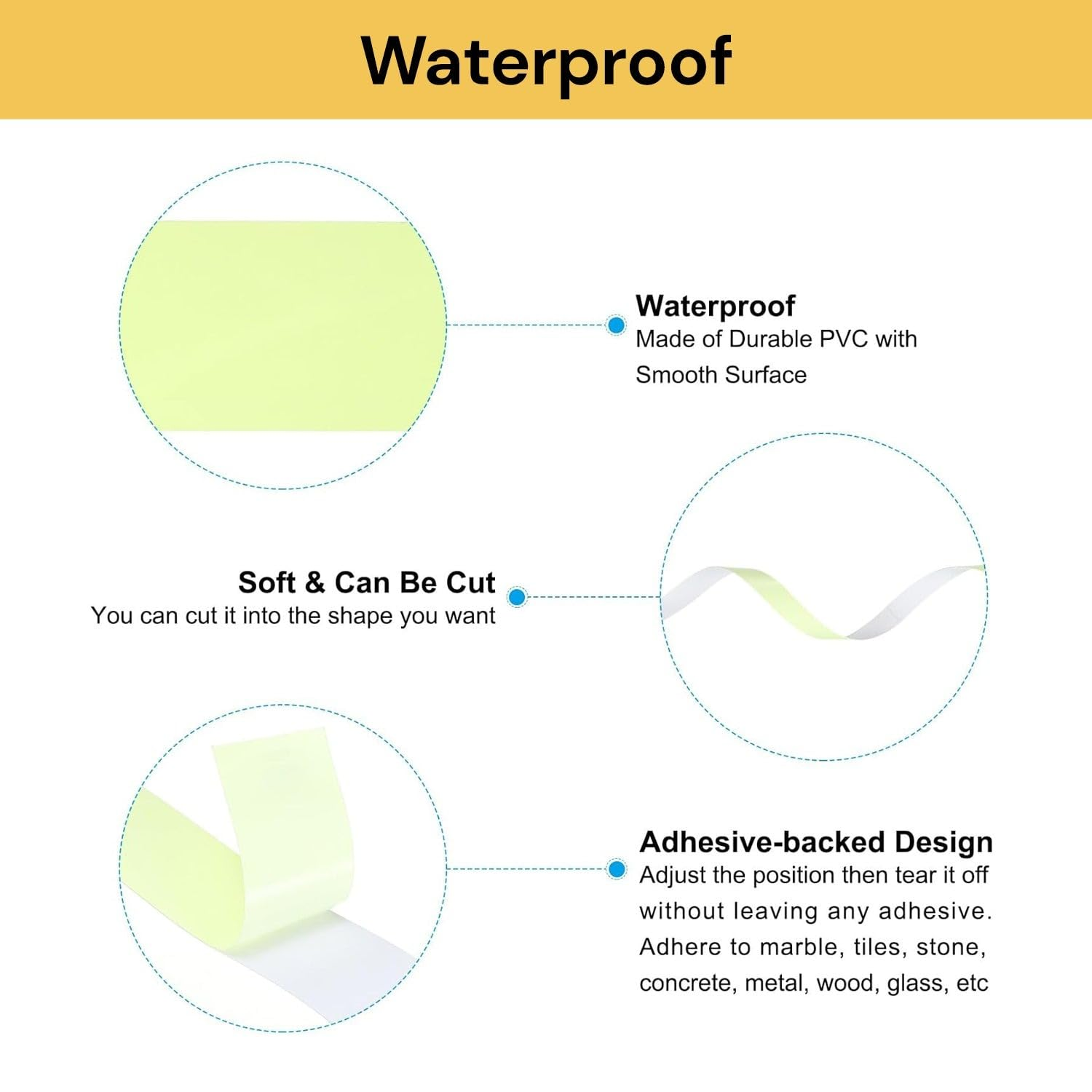 EZONEDEAL Reflective Tape, Glow Tape Glow in the Dark Tape Waterproof Luminous Fluorescent Tape Night Self-Adhesive Safety Sticker Warning Security Decoration (2Pcs (10Mm X 3M)) image number 1