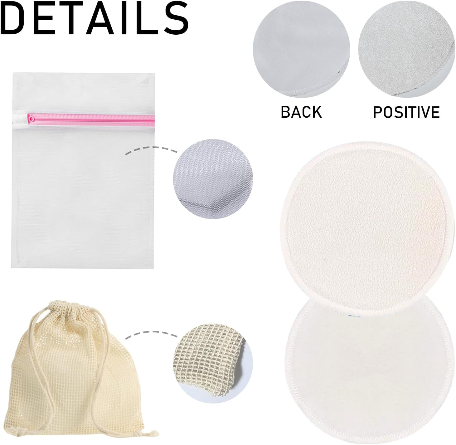 14PCS Organic Bamboo Nursing Pads Reusable Washable Breast Pads with Laundry and Storage Bags Soft Absorbent Hypoallergenic Eco-Friendly Pad for Breastfeeding Postpartum Protection image number 2