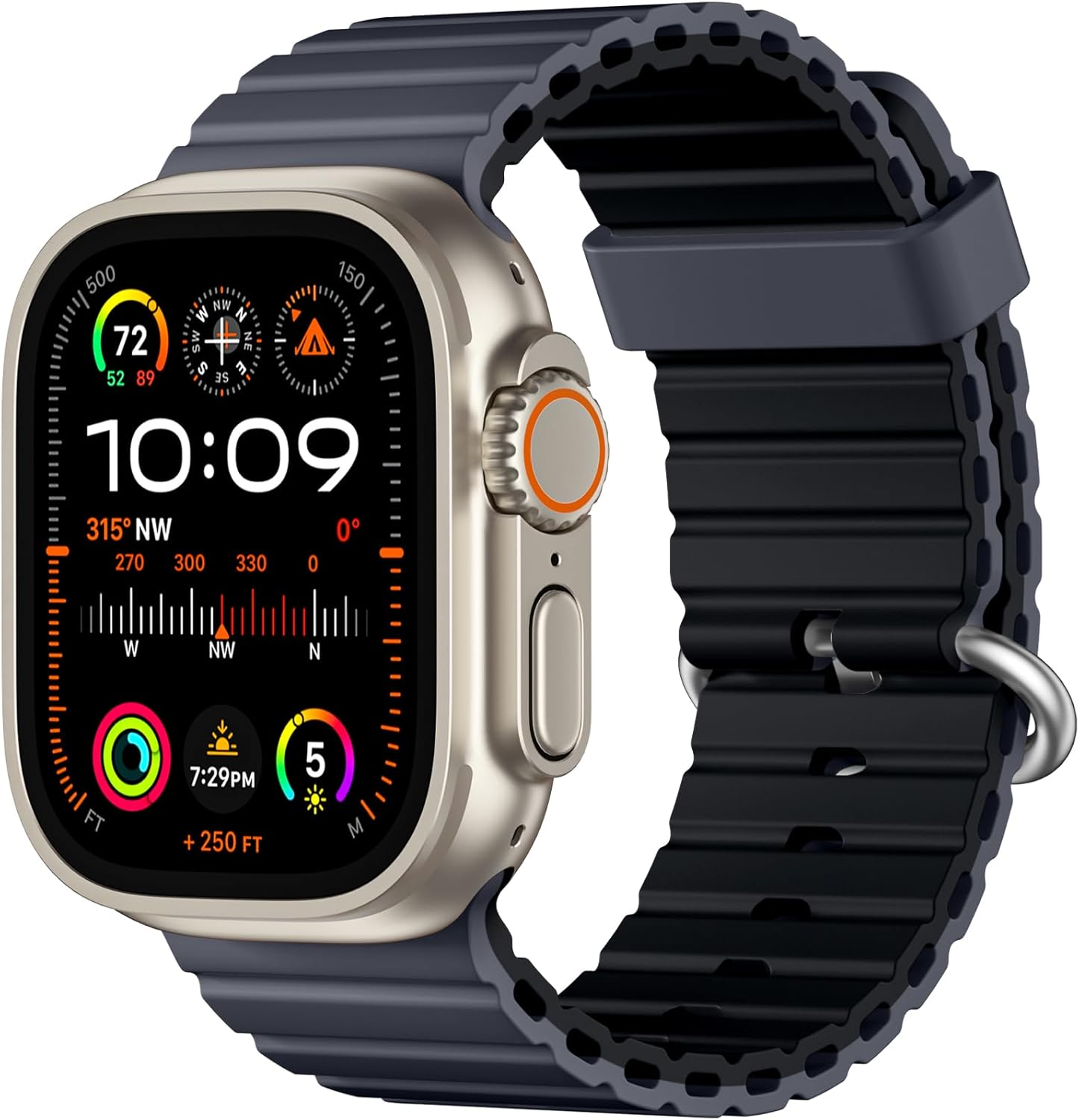 Witzon Ocean Sport Band - Compatible with Apple Watch Ultra 3/2/Ultra Band 49Mm 45Mm 46Mm 44Mm 42Mm for Men, Soft Silicone Waterproof Strap for Iwatch Series 11/10/9/8/7/6/5/4/3/2/1/Se/Ultra