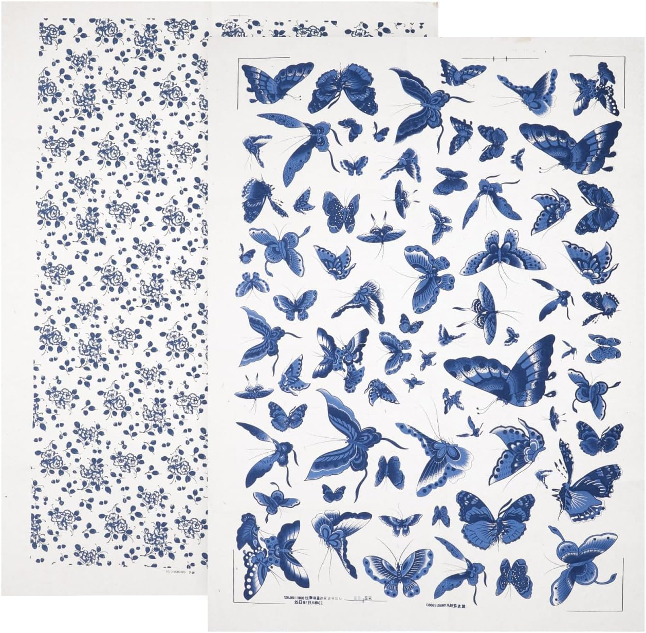 TEHAUX 2 Sheets Ceramic Decals, Pottery Underglaze Transfer Paper, Traditional Zodiac Plum Blossom Design, High Temperature Fired, Blue and White, 20.47 X 14.57 Inches, for Pottery and Ceramic Decor image number 5