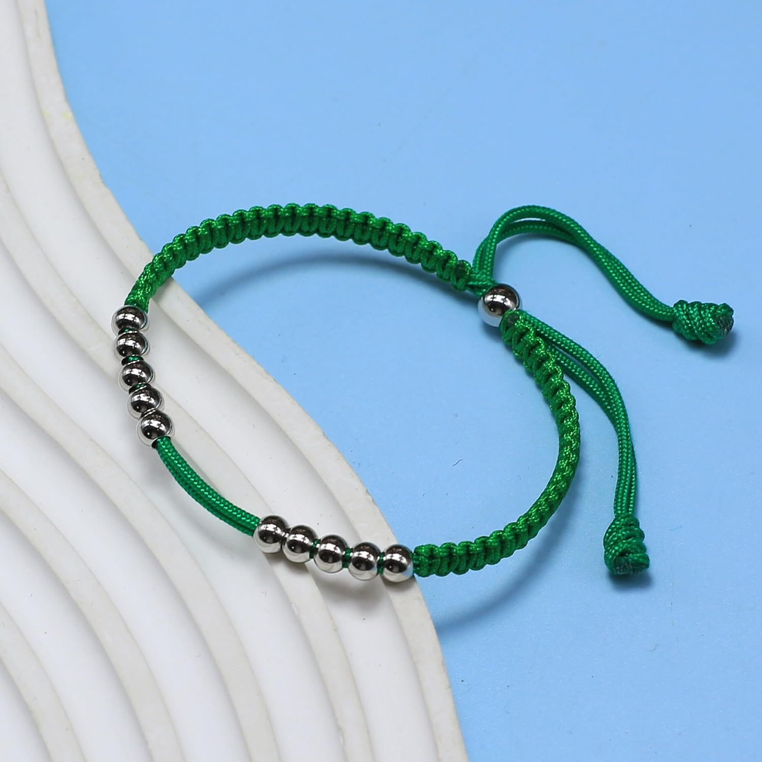 LAMIBEE Golf Stainless Steel 10 Beads Score Counter Bracelet, Golf Stroke Count Bracelet, Resizable and Easy to Adjust Golf round Scoring Tracker, Durable and Stylish Golf Accessory image number 2