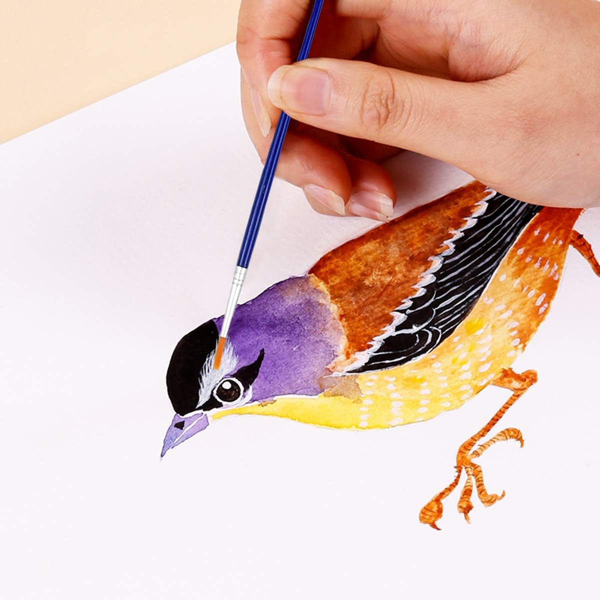 Colorful Kids Paint Brush Set, 9 Pcs Childrens Paint Brushes, Plastic Paintbrushes Starter Set, Paint Brushes Set, Sponge Paint Brushes for Kids, for Watercolor Oil Acrylic Painting Drawing Tools