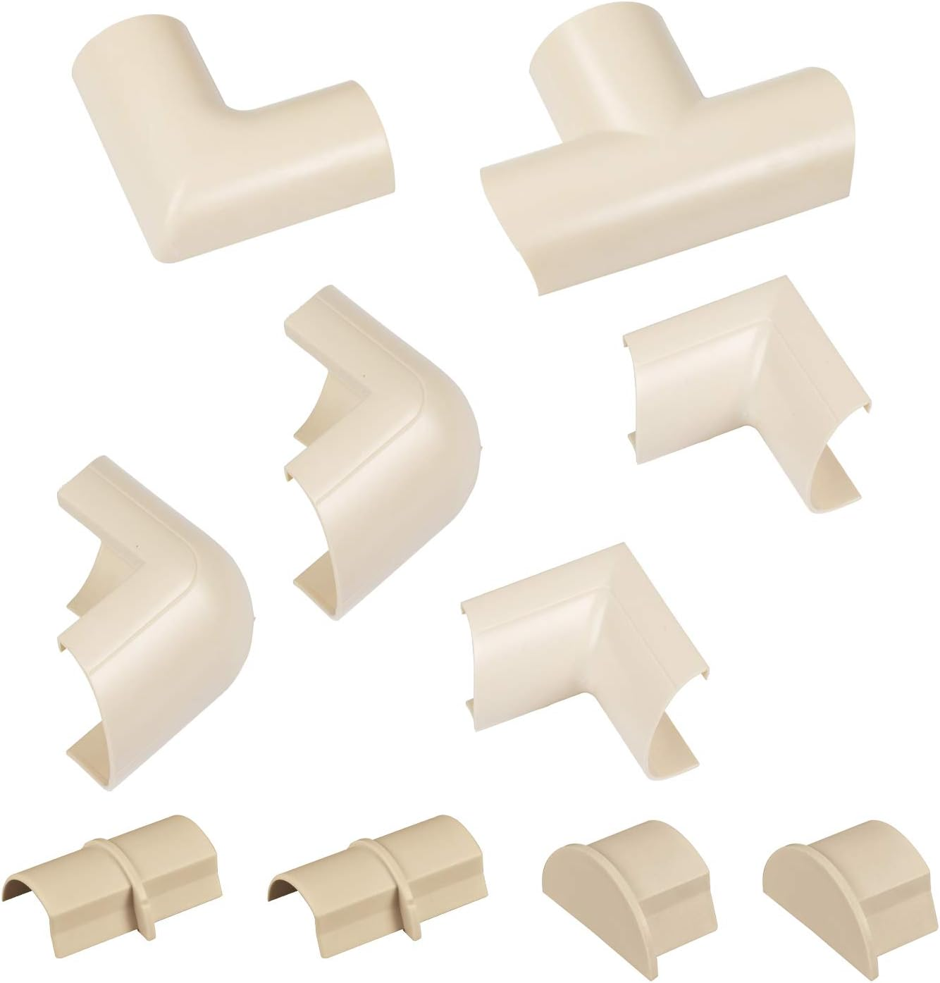 D-Line Mini Cable Trunking Clip-Over Accessory Multipack | Join Multiple Lengths of 30X15Mm Mini Cable Cover | 10 Piece Electrical Trunking Accessory Multipack - White