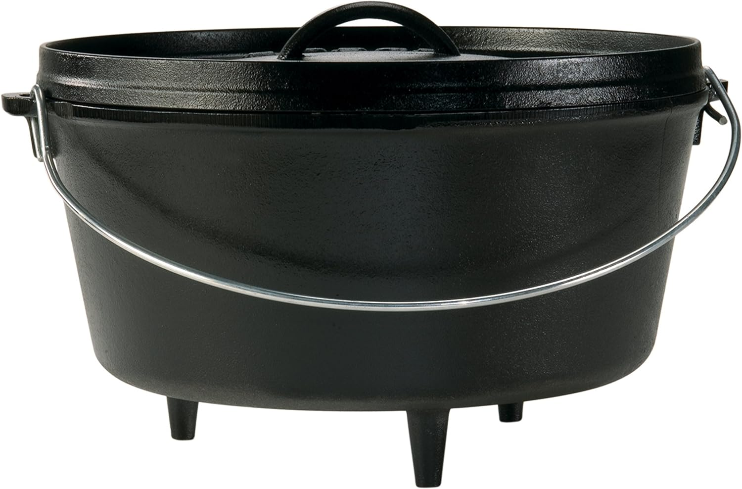 Lodge 5 Quart Pre-Seasoned Cast Iron Camp Dutch Oven with Lid - Dual Handles - Use in the Oven, on the Stove, on the Grill or over the Campfire - Black image number 2
