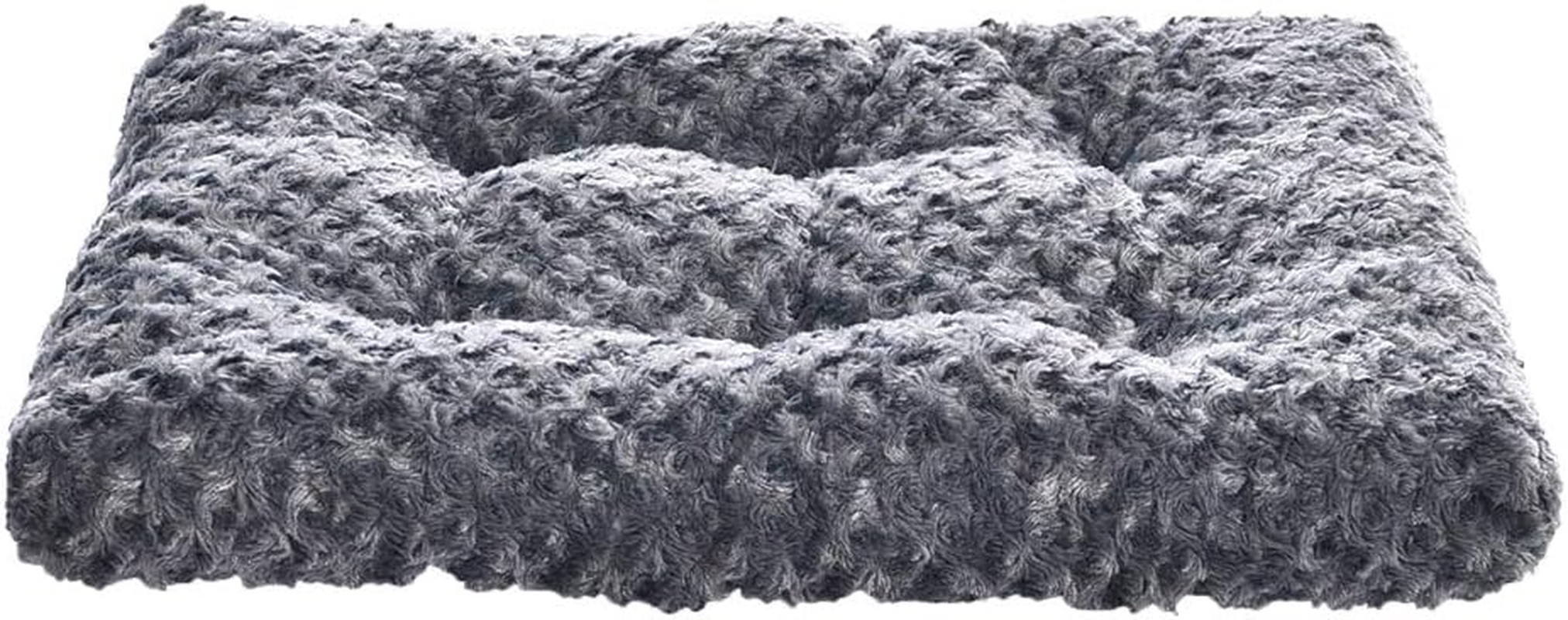 Amazon Basics Plush Pet Bed and Dog Crate Pad, X-Small, 58 X 20 X 6 Cm, Gray Swirl image number 5