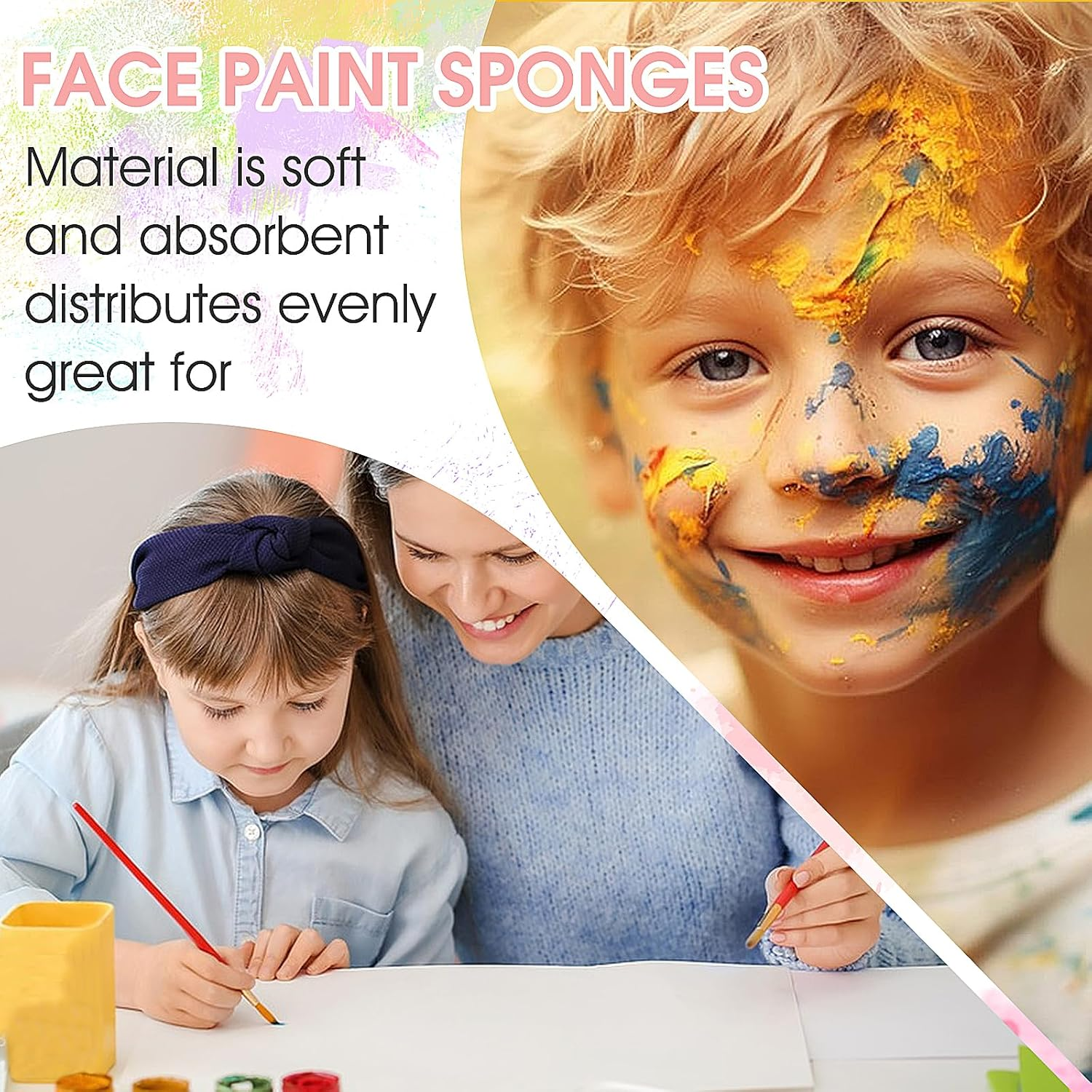 20 Pcs Face Paint Sponge High Density Face Painting Supplies Petal Face Painting Sponge Droplets Makeup Paint Sponge for Adults Art Work and Body Painting Tear Drop Halloween Christmas image number 3