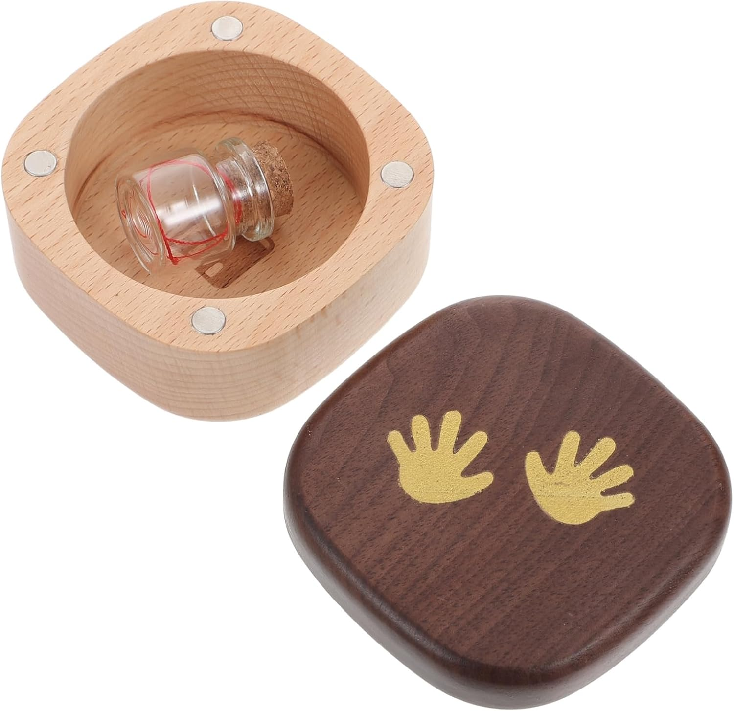 Baby Tooth Fairy Keepsake Box Tooth Holder for Boys and Girls Palm Design Sturdy Keepsake