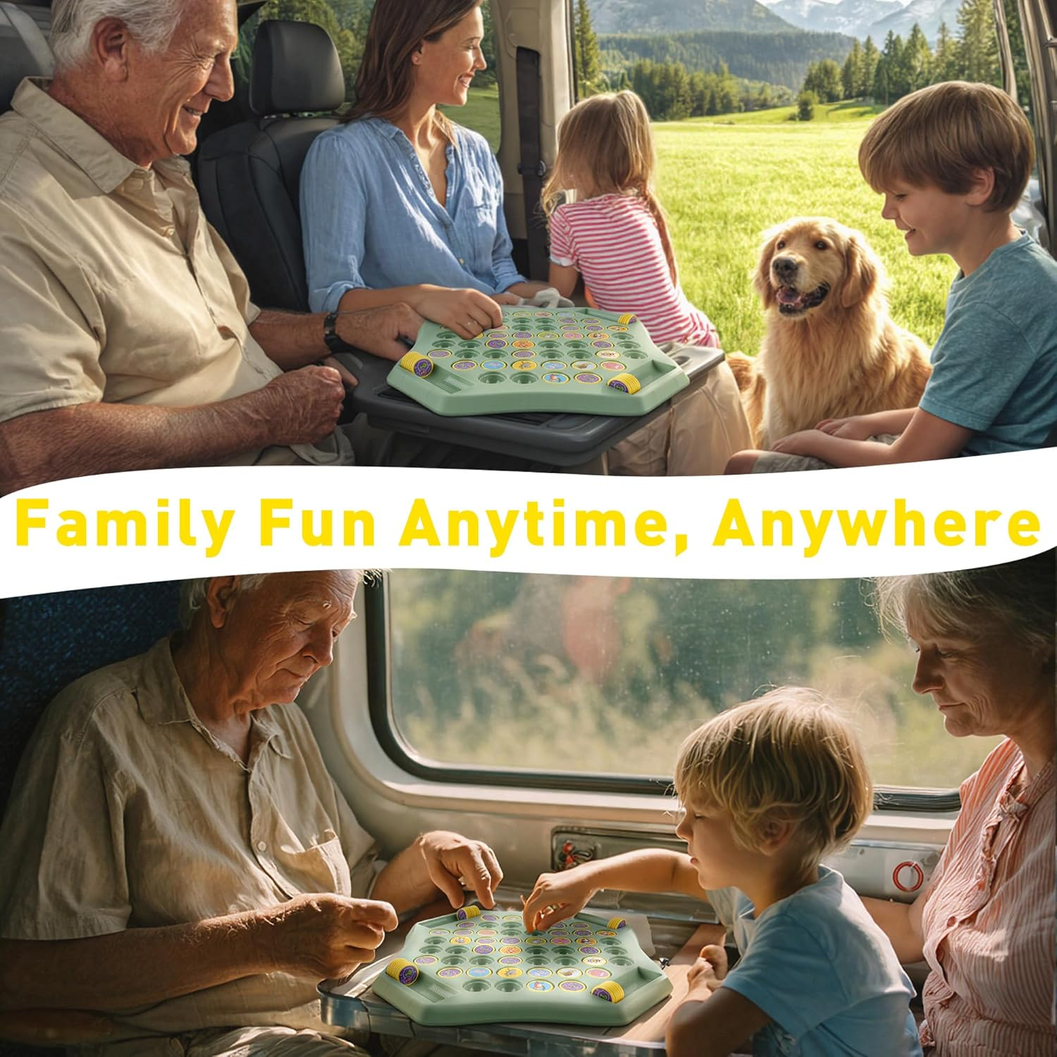 TINYLENS Memory Matching Game, 52-Slot Flip Chess Board with Extra Pieces, Educational Match Game for Kids & Toddlers, Travel-Friendly, 2&ndash;4 Players (Animal) image number 3