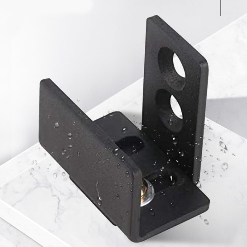 TEHAUX Barn Door Floor Guide, Adjustable U Shape Barn Door Guide, Flush Flat Bottom Design, Ideal for Doors (Black) image number 5