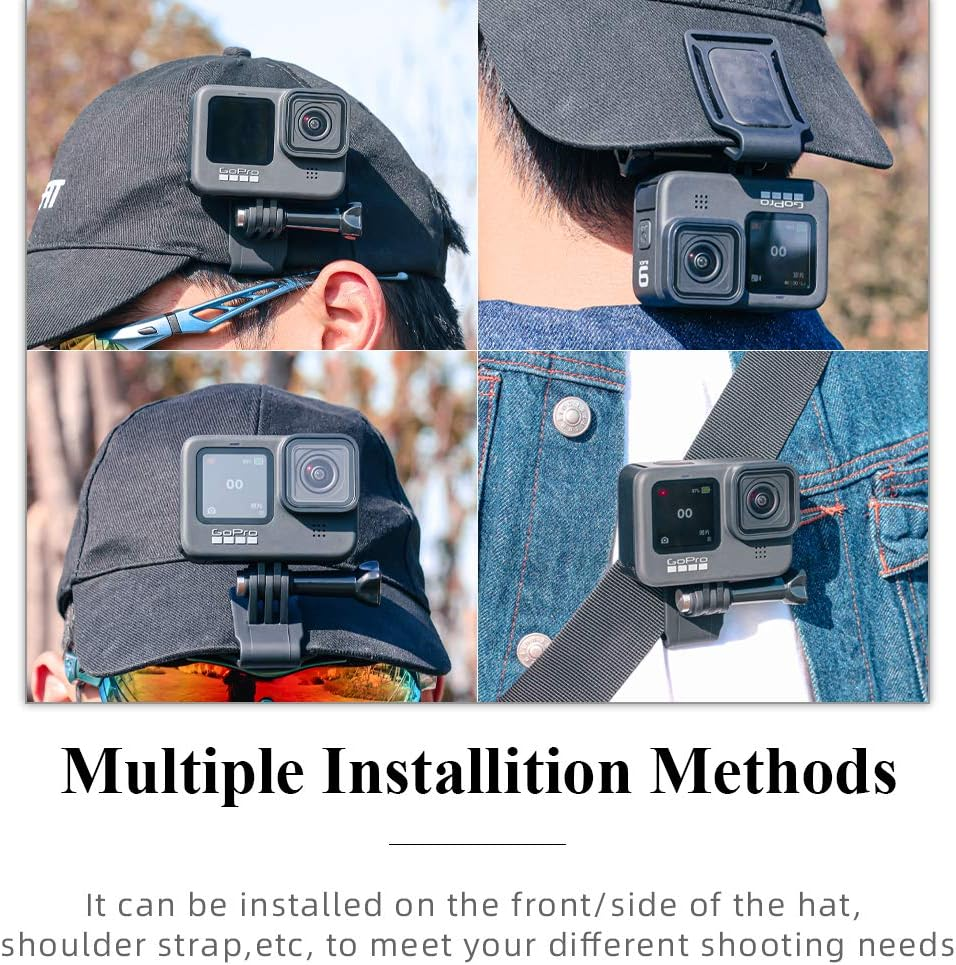 SUREWO Baseball Hat Clip Mount Baseball Cap Clamp Quick Release Mount Compatible with Gopro Hero 13 12 11 10 9 8 7 6 5 Black,Dji Osmo Action 5 Pro/4/3/2,Akaso/Crosstour/Campark and More image number 3