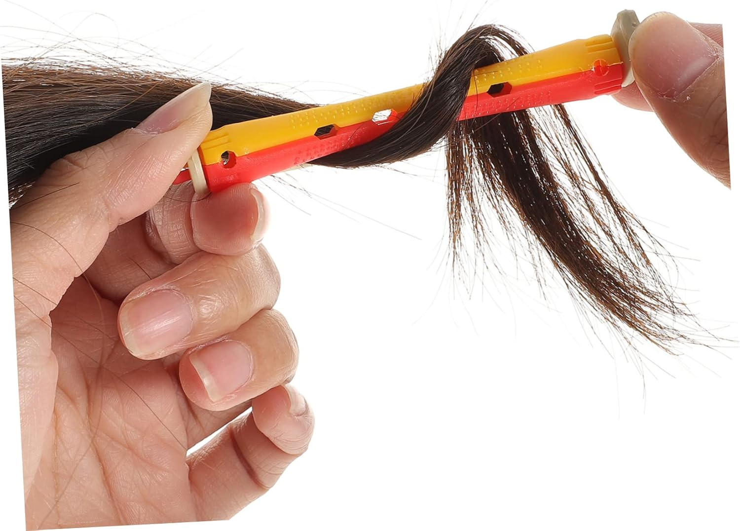 Ipetboom Pack of 24 Hollow Rollers with Elastic Band, Natural Curler, Barber, Perm Bars, Perm Rods, for Hair, Curling Irons, Cold Perms, Cold Burning, Plastic Hair Stick for Men image number 2