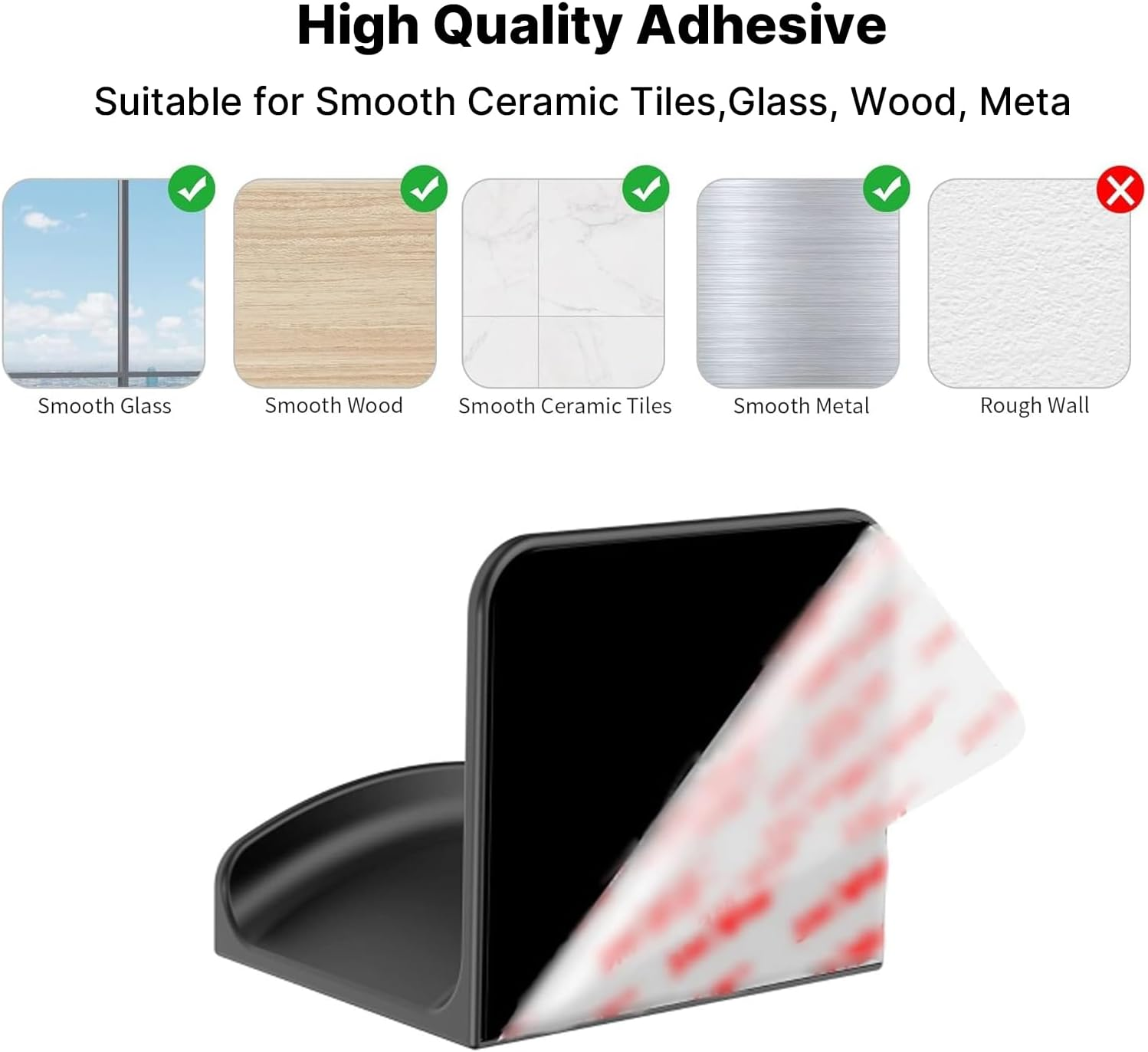 Universal Headphone Stand Holder &ndash; Adhesive Headset Hanger Hook for Wall & under Desk Mount &ndash; Fits Beats, Sony, Bose, JBL, Gaming Headphones & Controllers &ndash; Black (2 Pack)