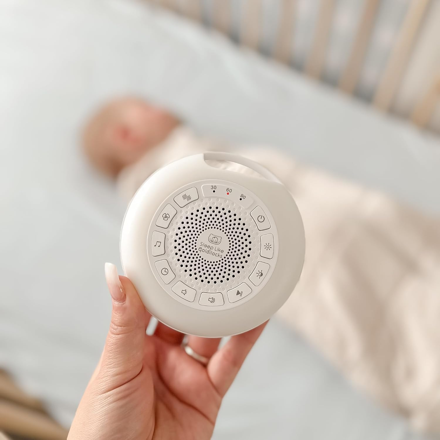 Sleep like Goldilocks - Sound Sleeper | Baby White Noise Machine & Night Light | 26 Soothing Sounds, Dimmable LED Light, 8 Colours Including Red Light, USB Rechargeable - up to 50 Hours Battery Life and More | Portable & Travel-Friendly image number 5