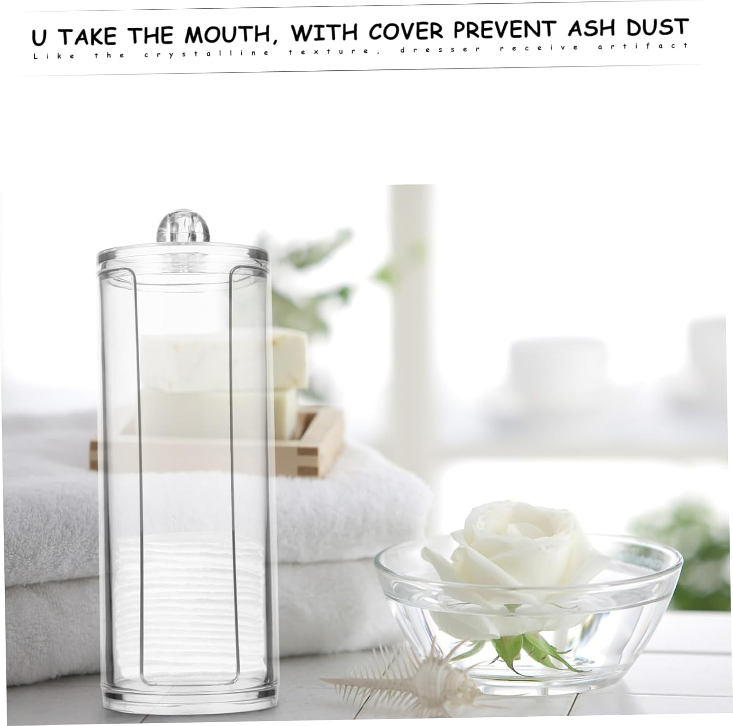 LAPYAPPE Cotton Pad Holder and Container Makeup Storage Box with Lid Set for Vanity and Bathroom Organization image number 6