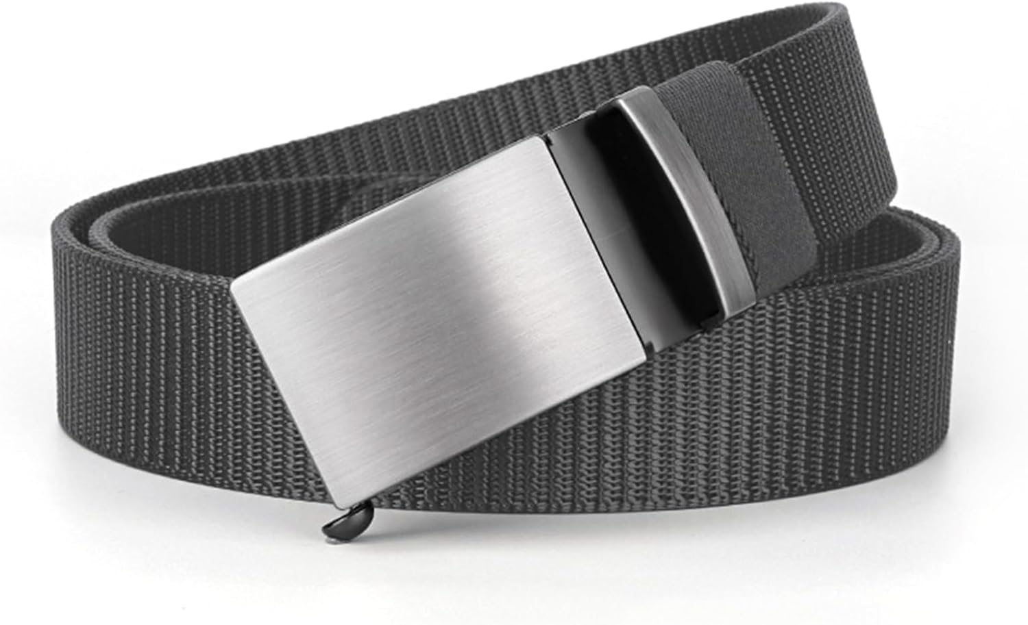 HEIX Men'S Casual Nylon Belt with Heavy-Duty Automatic Metal Buckle, Adjustable Quick-Dry Belt, Fits 70-116Cm Waist, 130Cm Length, 3.4Cm Wide