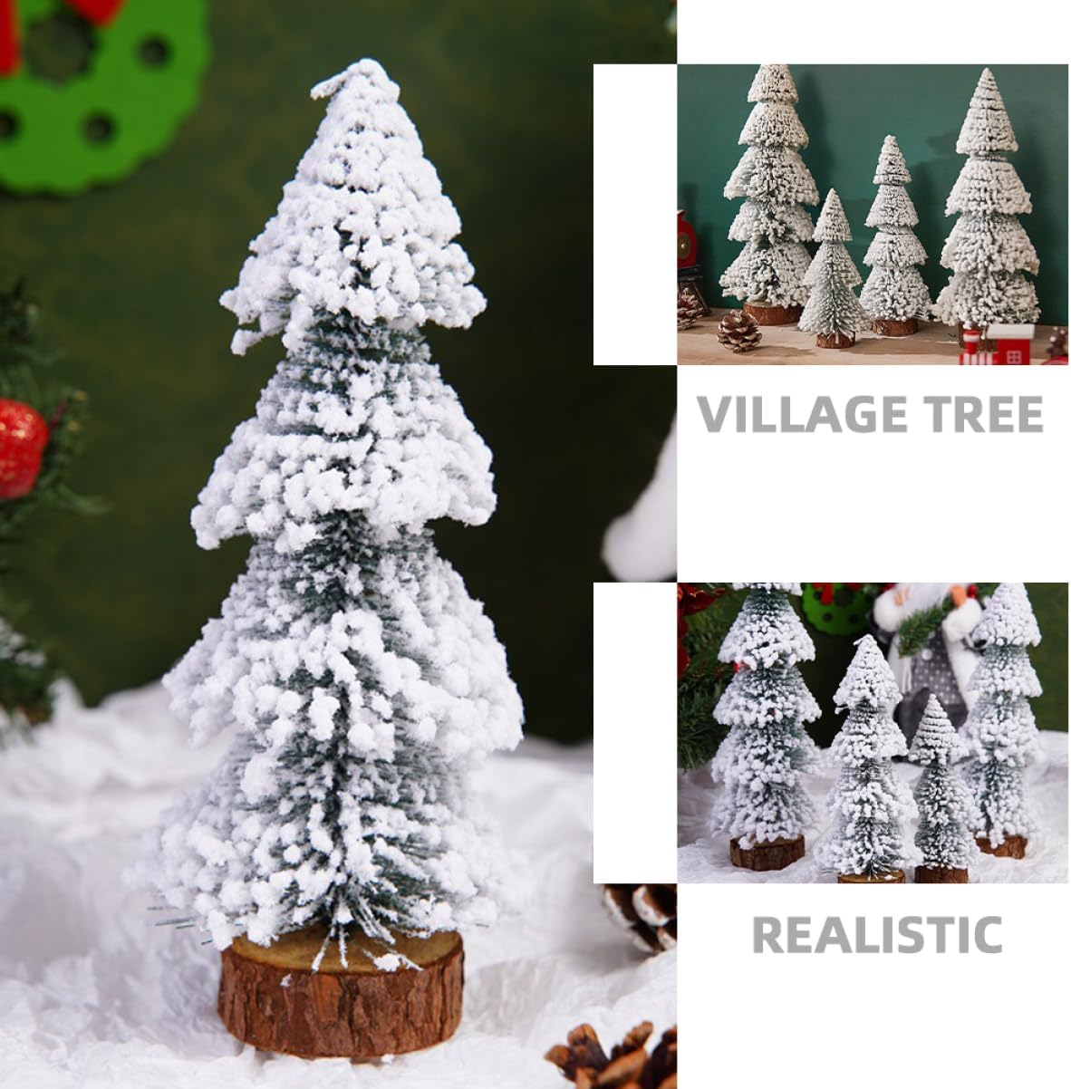 4Pcs Miniature Christmas Trees Artificial Xmas Tree for Christmas Party Favor image number 2